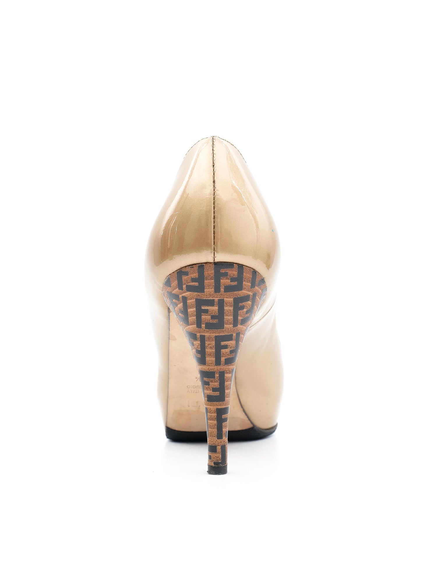 Excellent Fendi Orange Leather High-Heeled Shoes Size 37.5