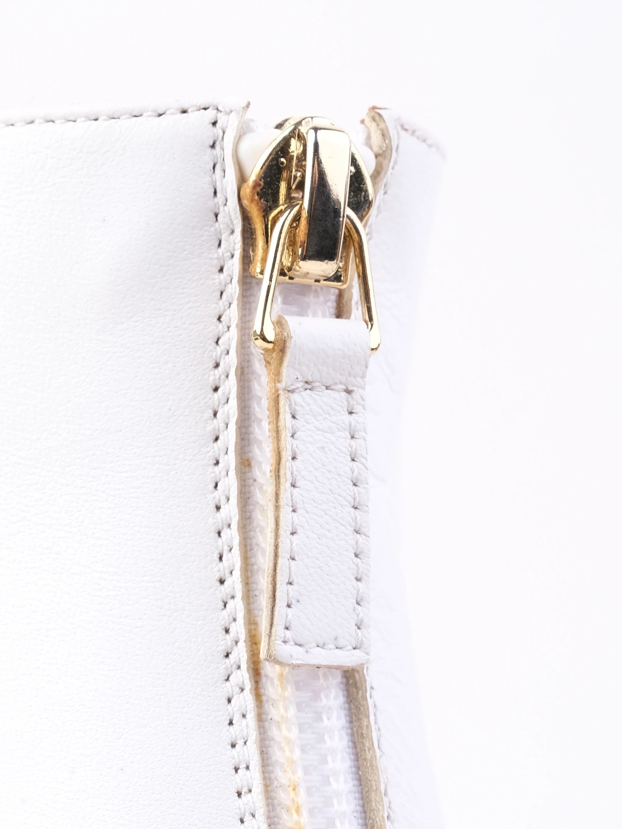 Excellent Malone Souliers White Leather High-Heeled Ankle Boots Size 39