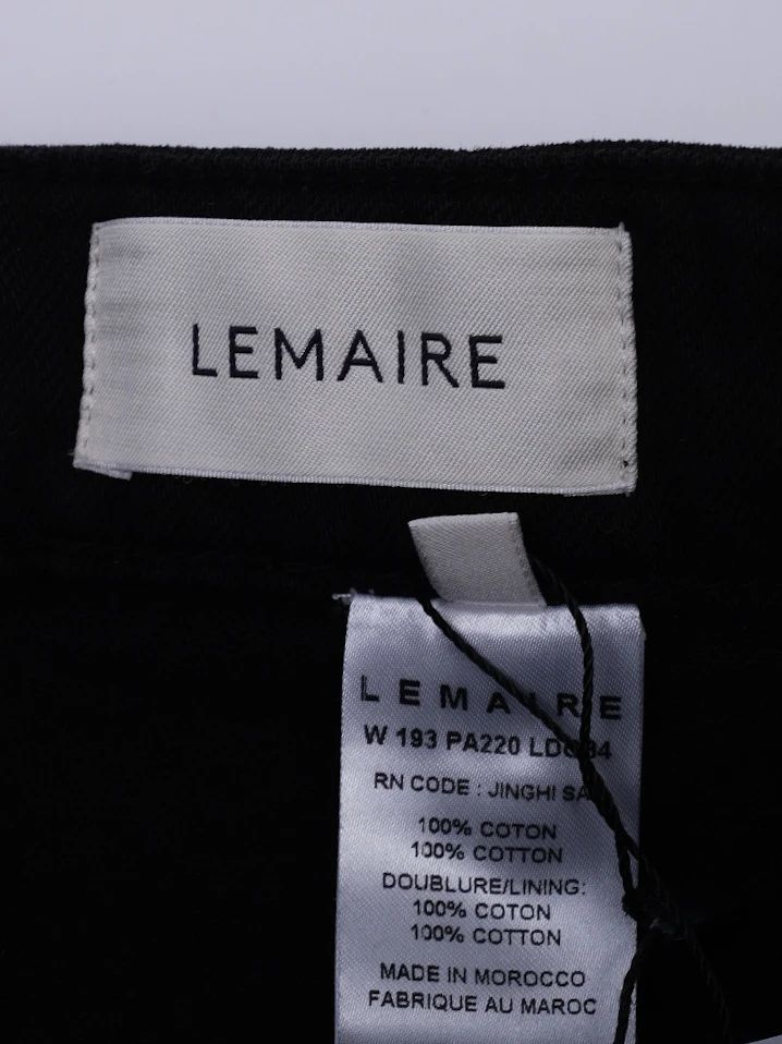Excellent Lemaire Black Cotton Pants Size M with Pocket Details