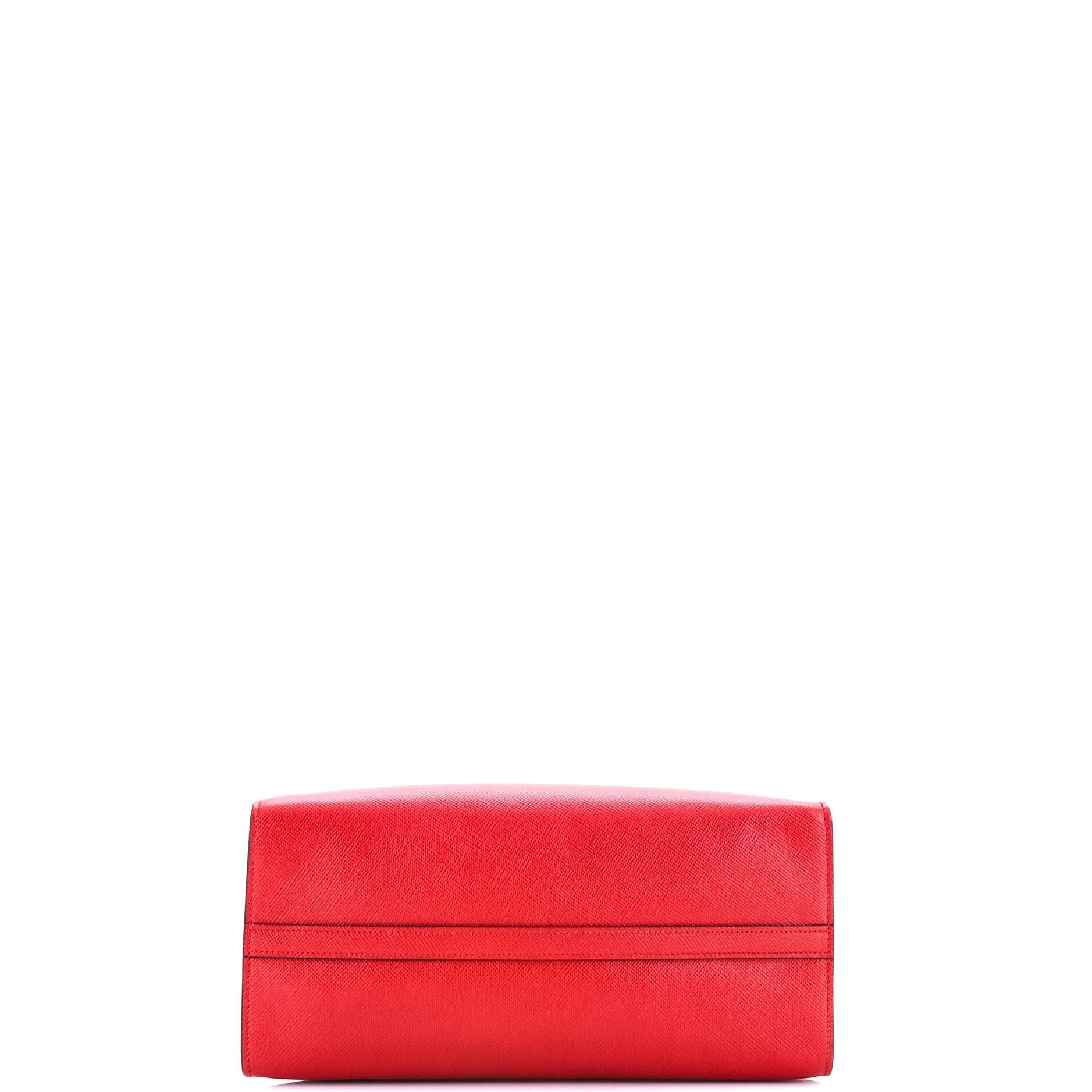 Prada Monochrome Tote Saffiano With City Calf Medium