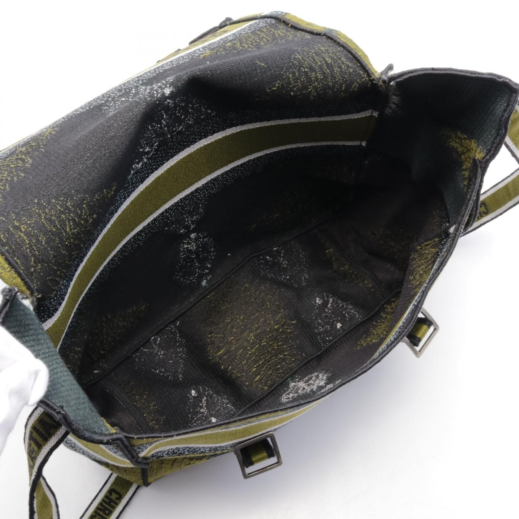 Dior Camp Crossbody Bag Canvas Khaki Green Multicolor Logo