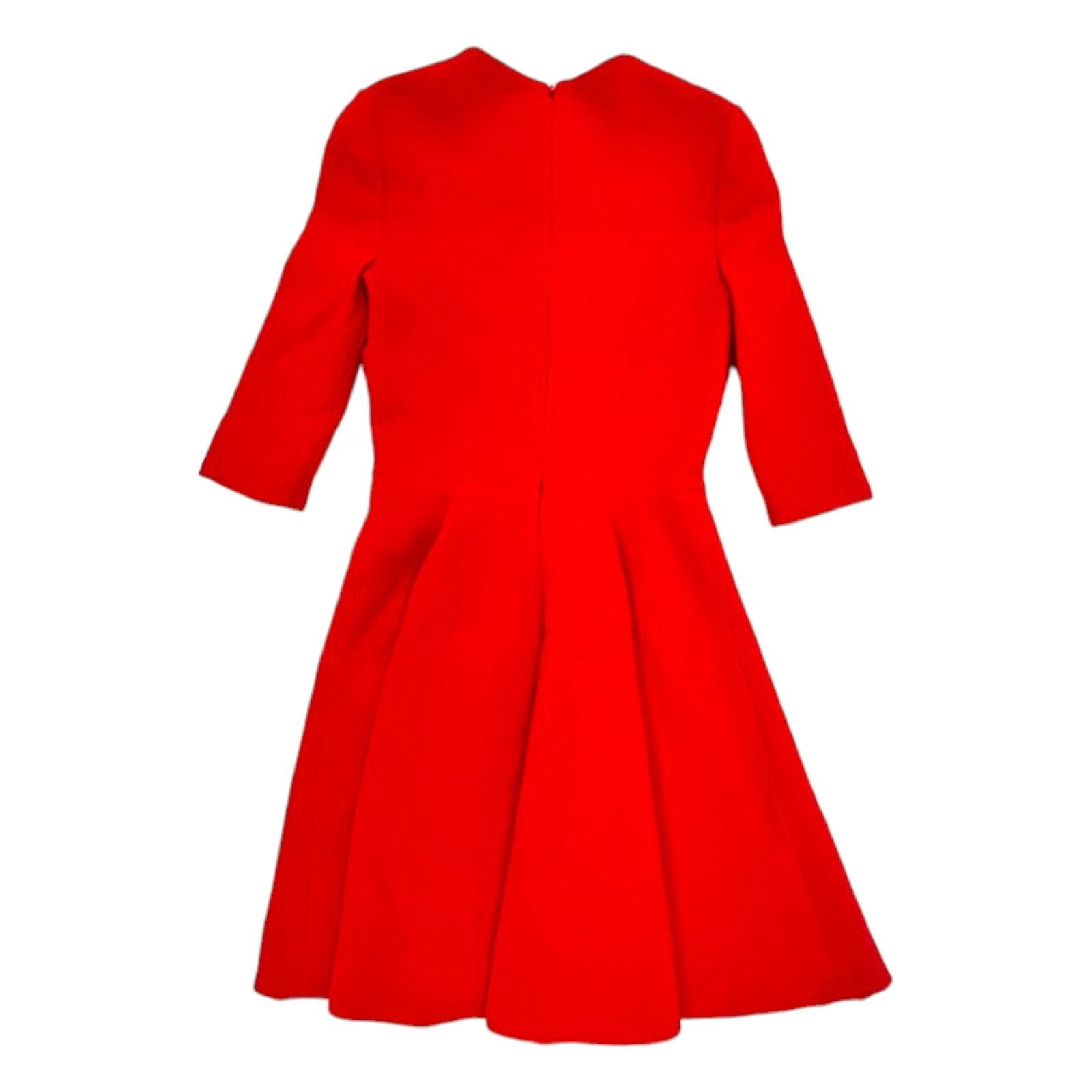 Dior One Piece Dress Silk Wool Red 34