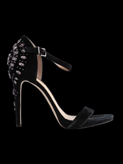 Excellent BCBGeneration Black Genuine Suede High-Heeled Sandals Size 37.5