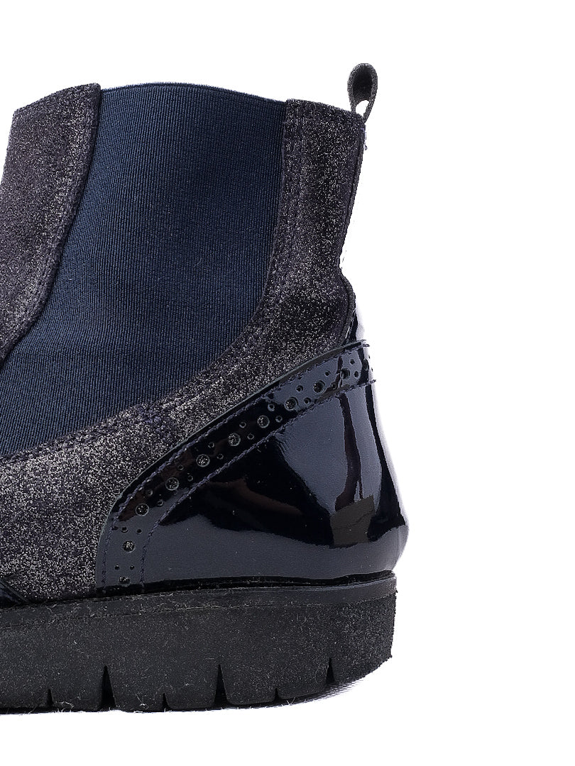 Perfect Baldinini Black Ankle Boots Size 35 Patent Leather & Suede