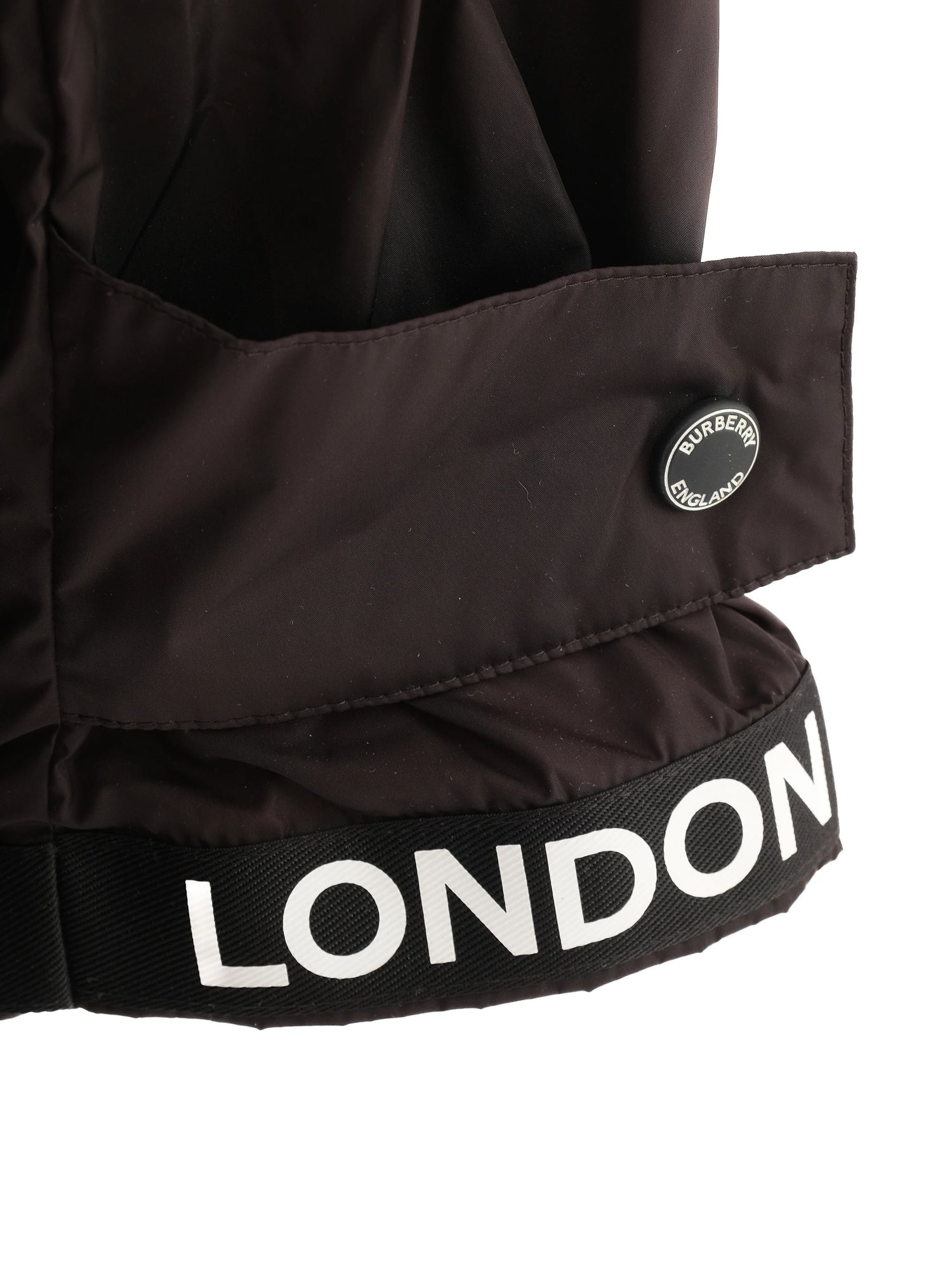 Excellent Burberry Black Hooded Jacket Size XL Nylon Women
