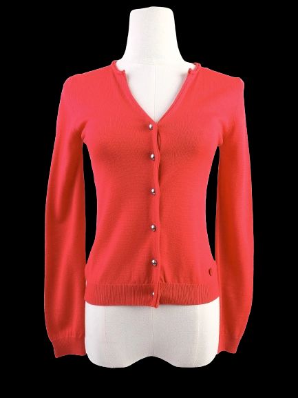 EXCELLENT Moschino Red Wool Cardigan Sweater Size S