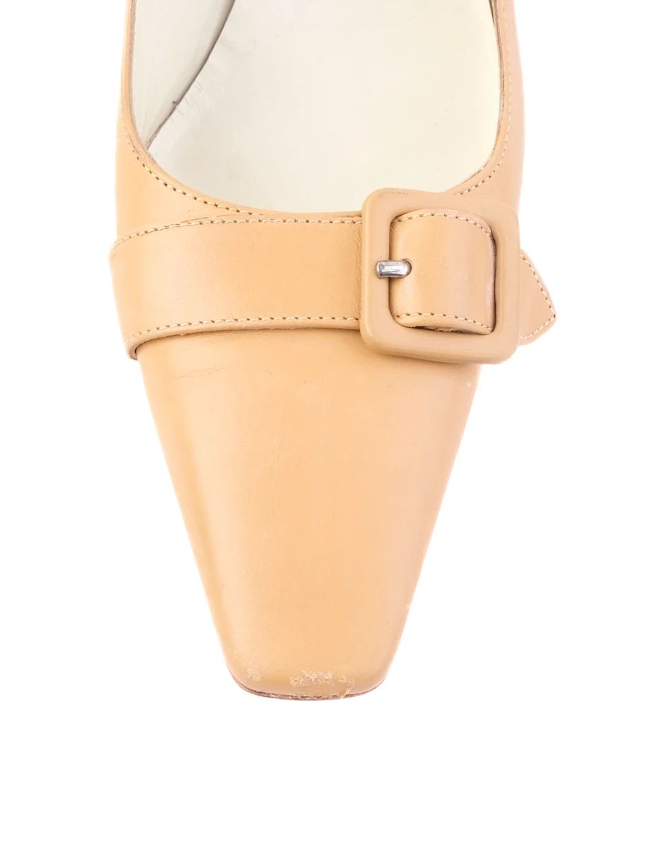 Excellent Bruno Magli Orange Leather High-Heeled Shoes Size 38