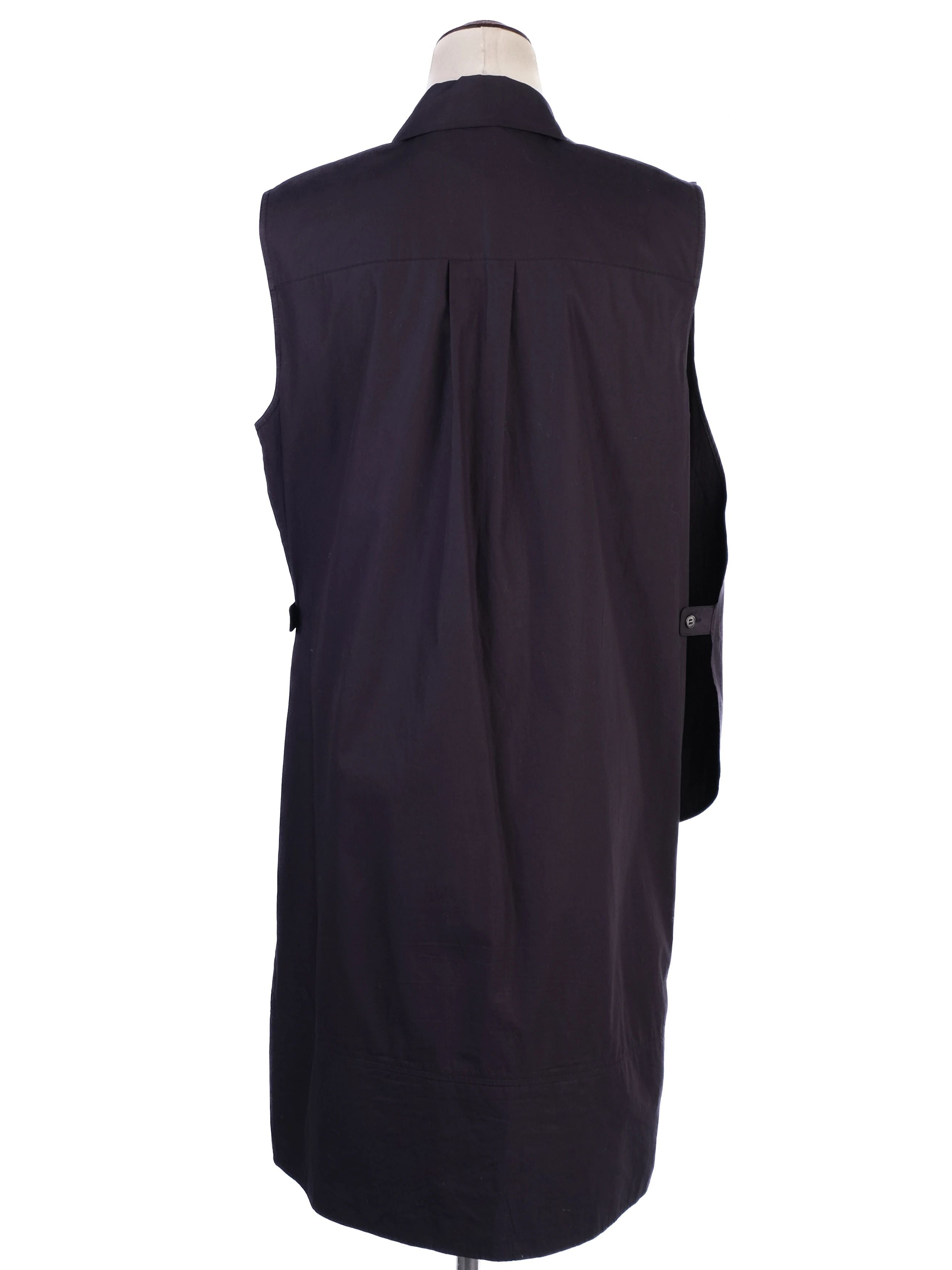 Excellent Alexander Wang Black Cotton Sleeveless Button-Up Dress