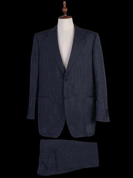 Excellent Canali Blue Wool Blazer XXL Navy Pinstripe Style