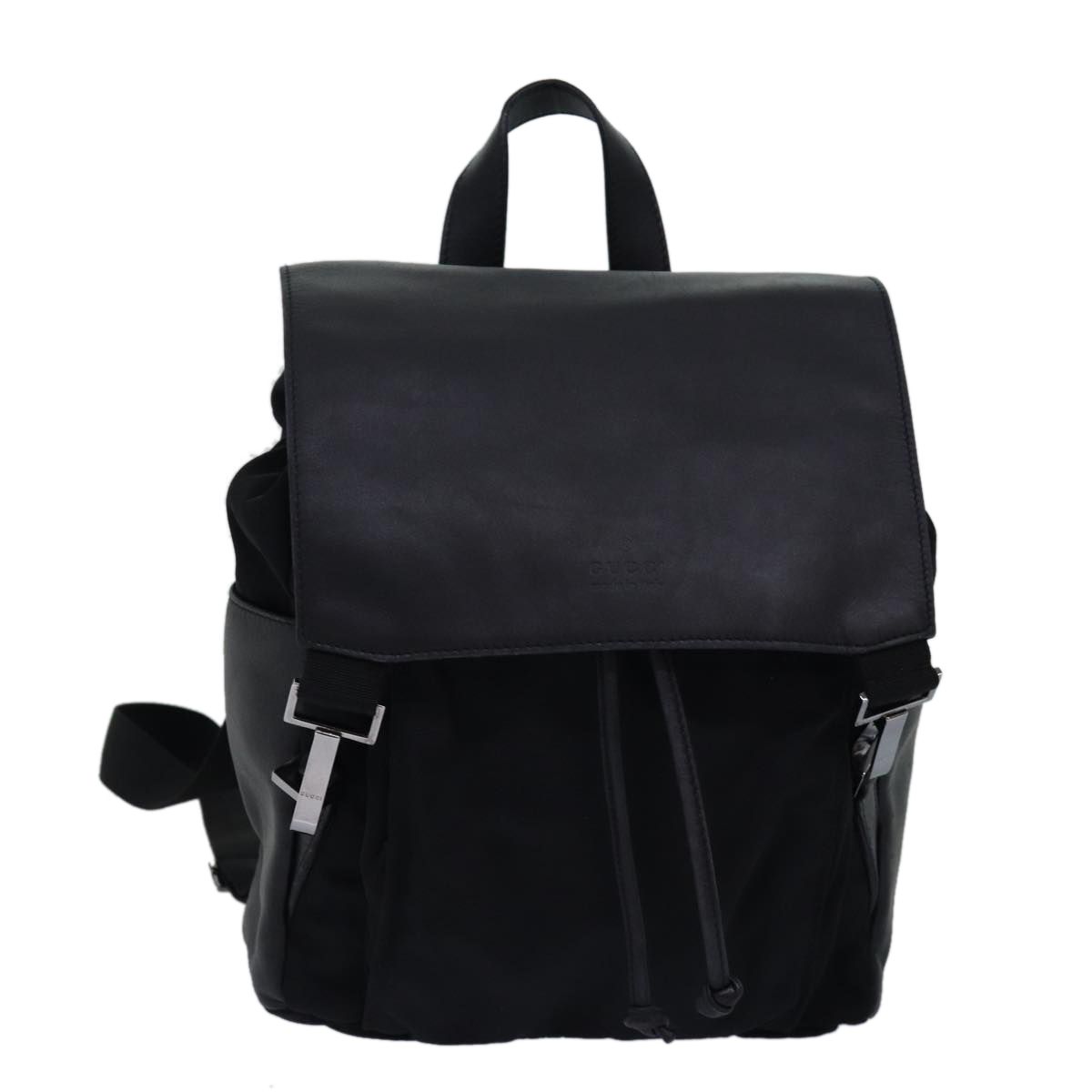 Gucci Backpack Nylon Leather Black