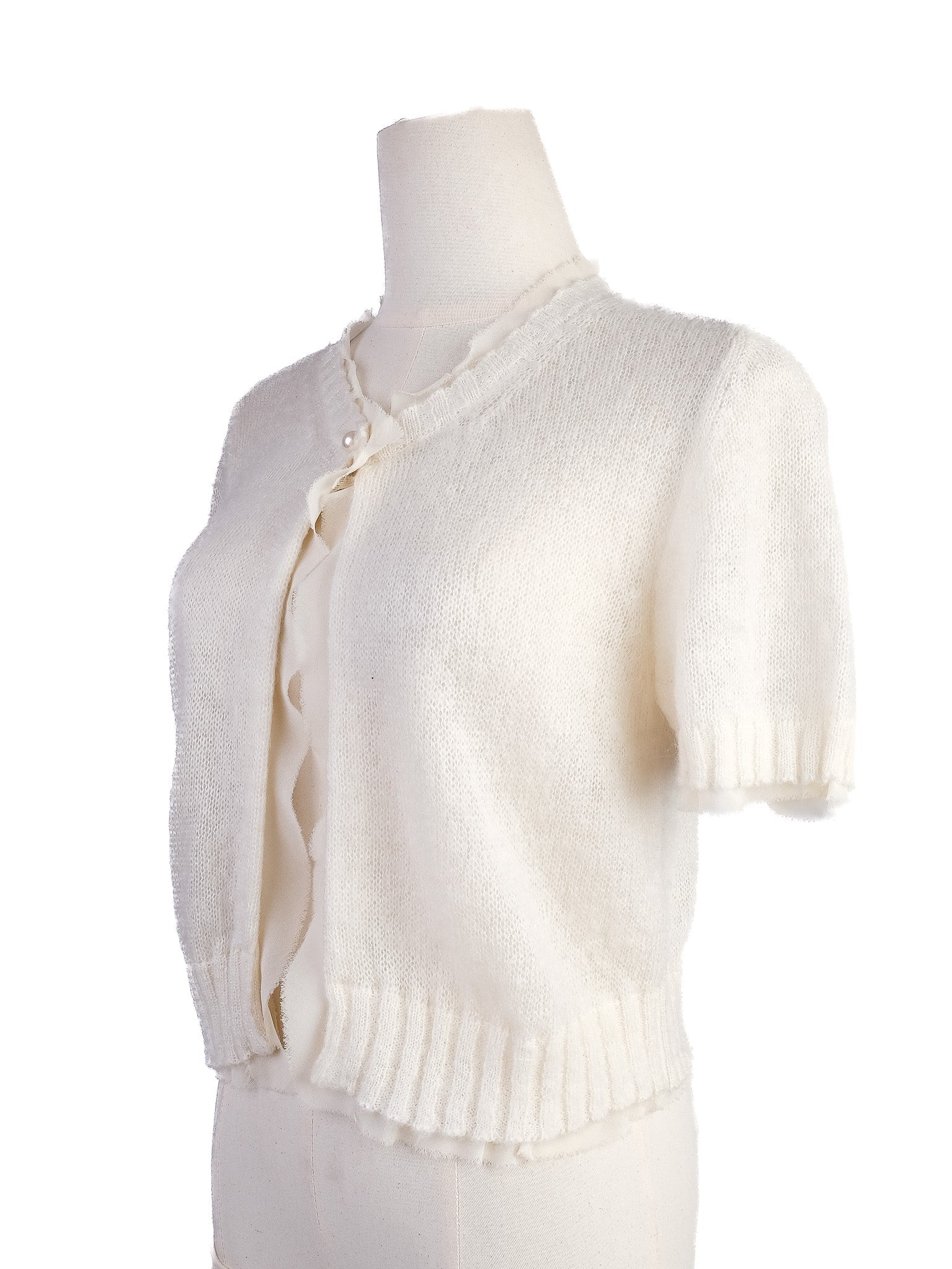Excellent Philosophy Di Lorenzo Serafini White Wool Cardigan Set Size S