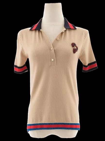 Gucci Excellent Condition Orange Wool Polo Shirt Size XS