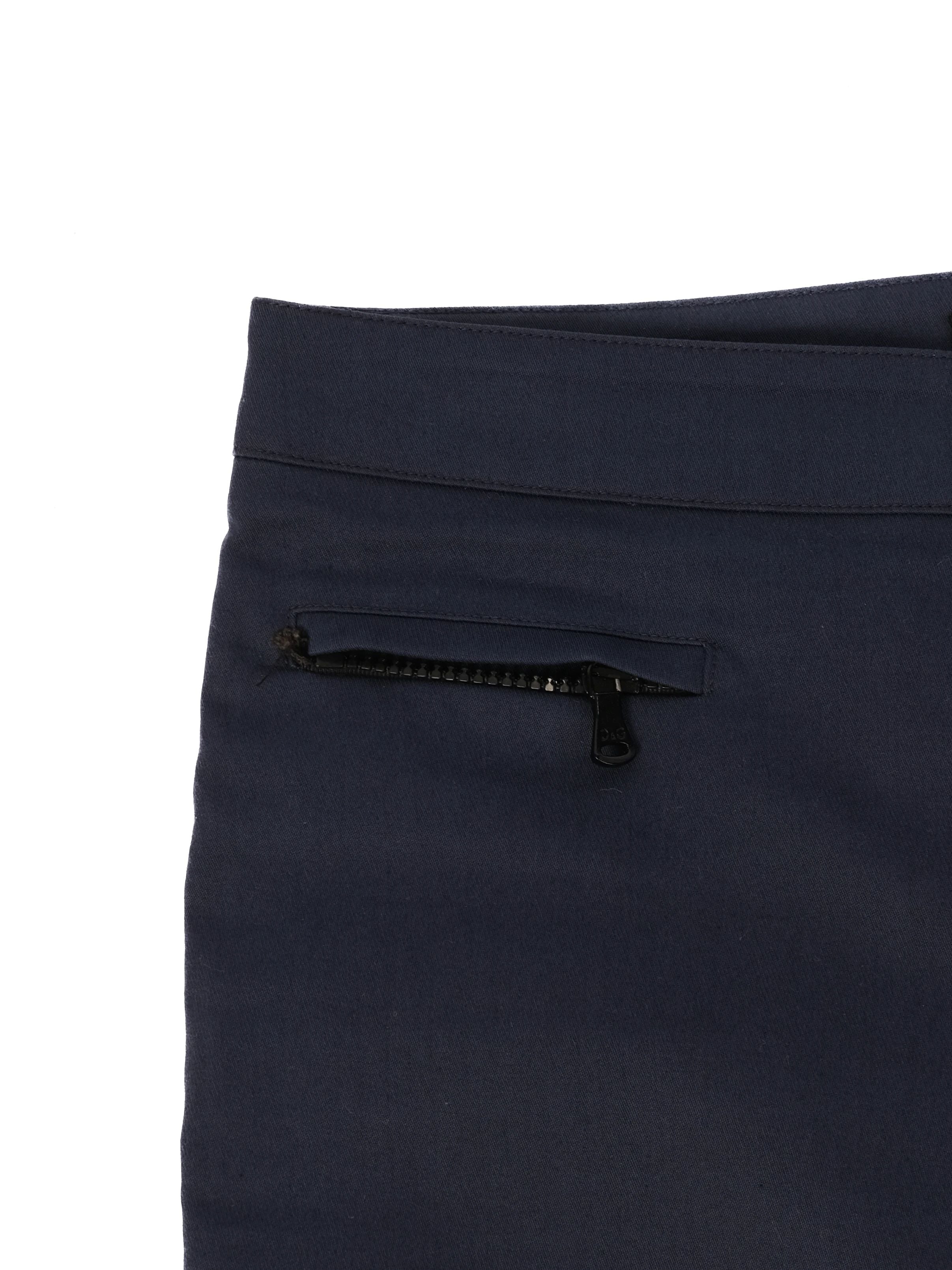 Excellent Dolce Gabbana Navy Blue Nylon Pants with Zippered Pockets
