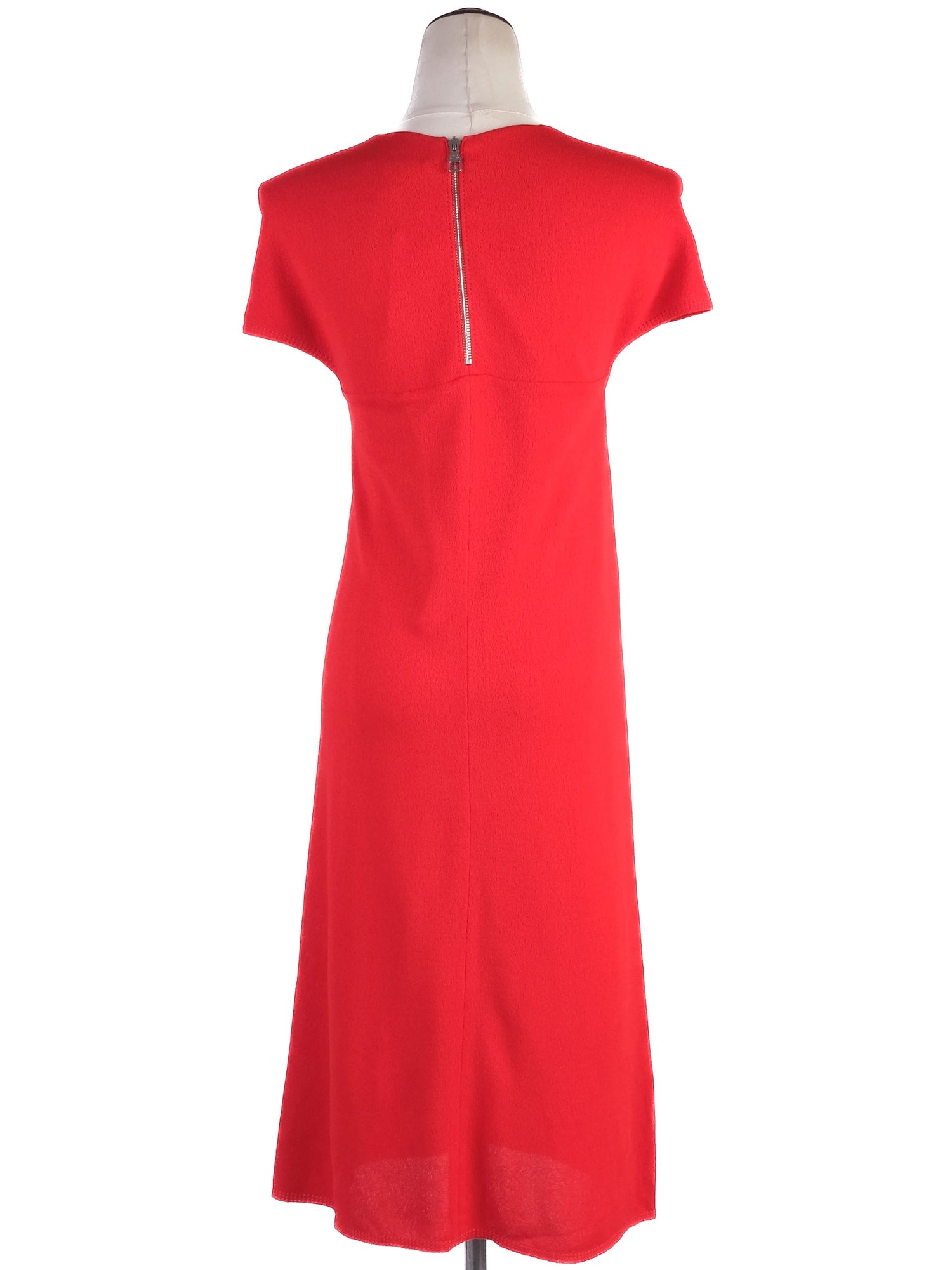 Excellent Louis Vuitton Red Viscose Dress Size XS with Zip Closure