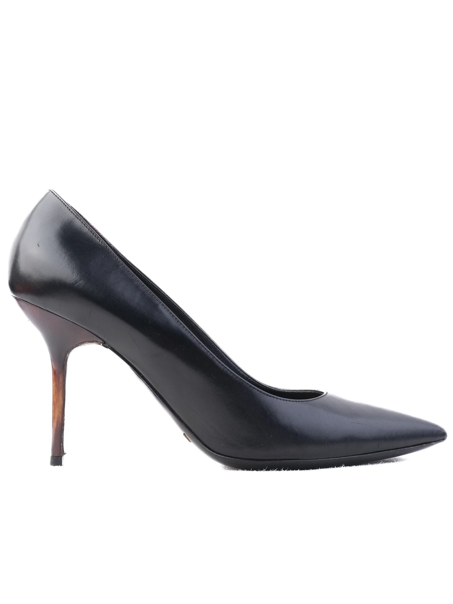 Burberry Black High-Heeled Stiletto Leather Shoe Size 39