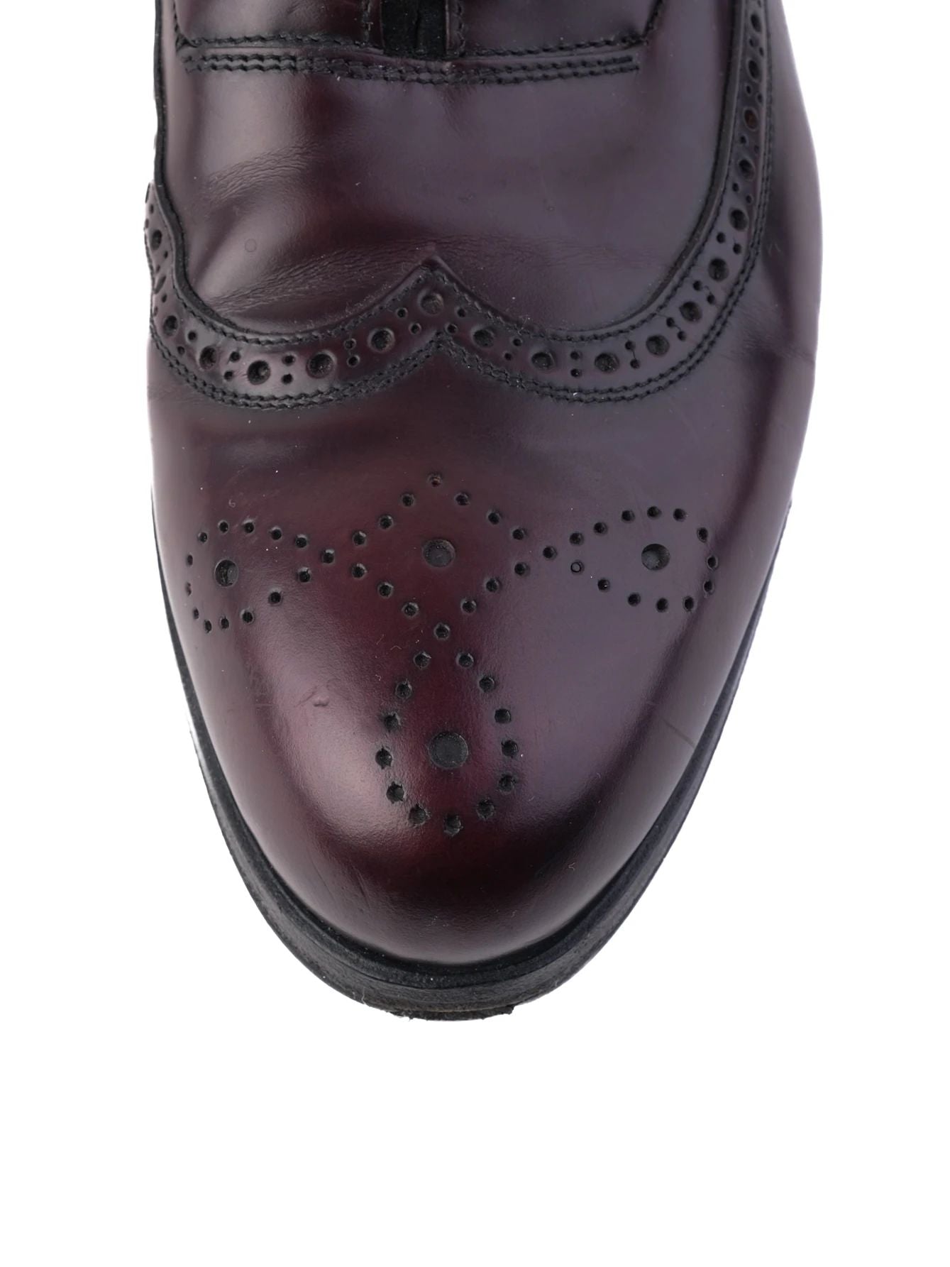 Excellent Prada Black Leather Brogue Shoes Size 40.5 for Men