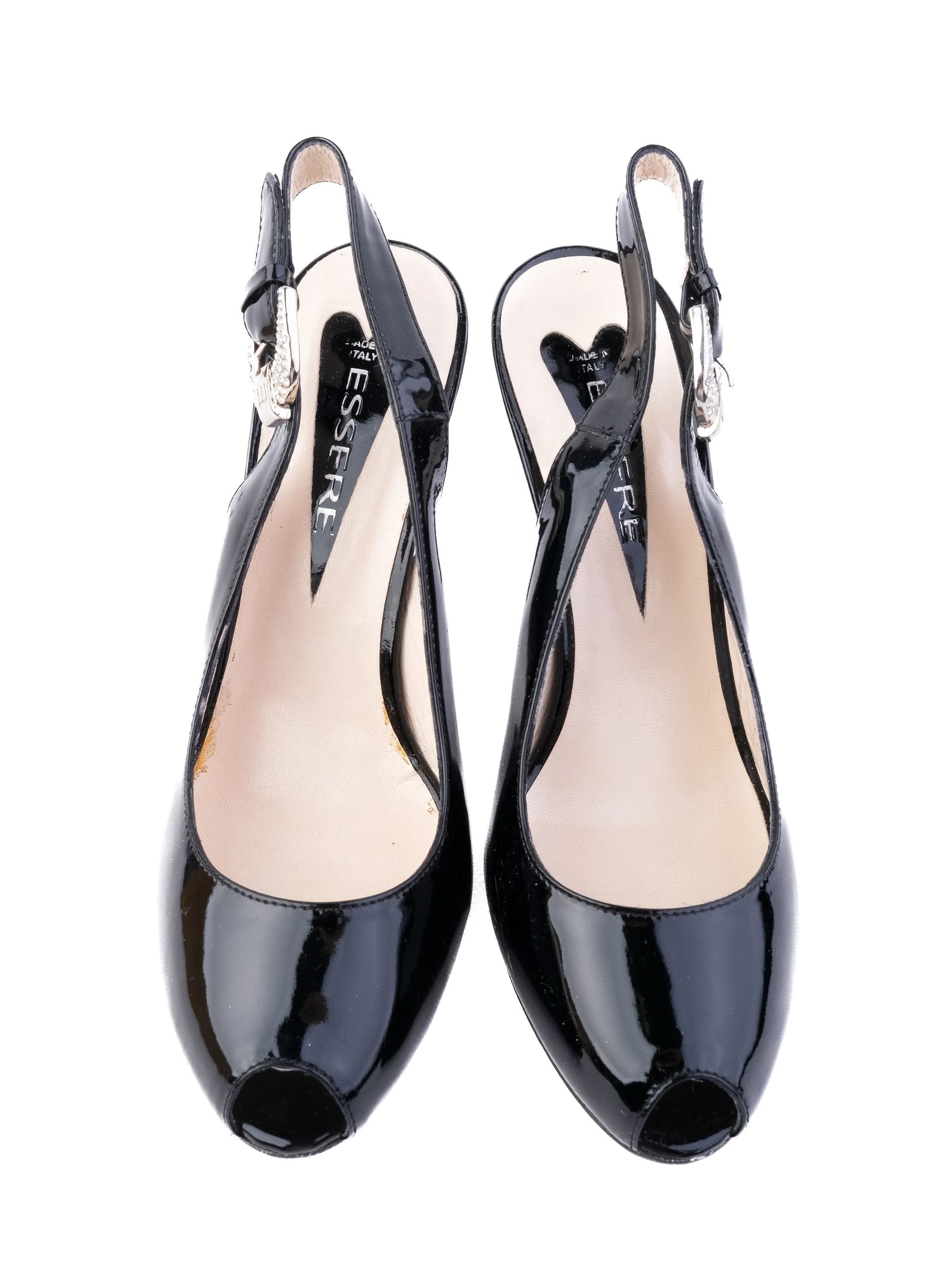 EXCELLENT Essere Black Leather High-Heeled Shoes Size 38