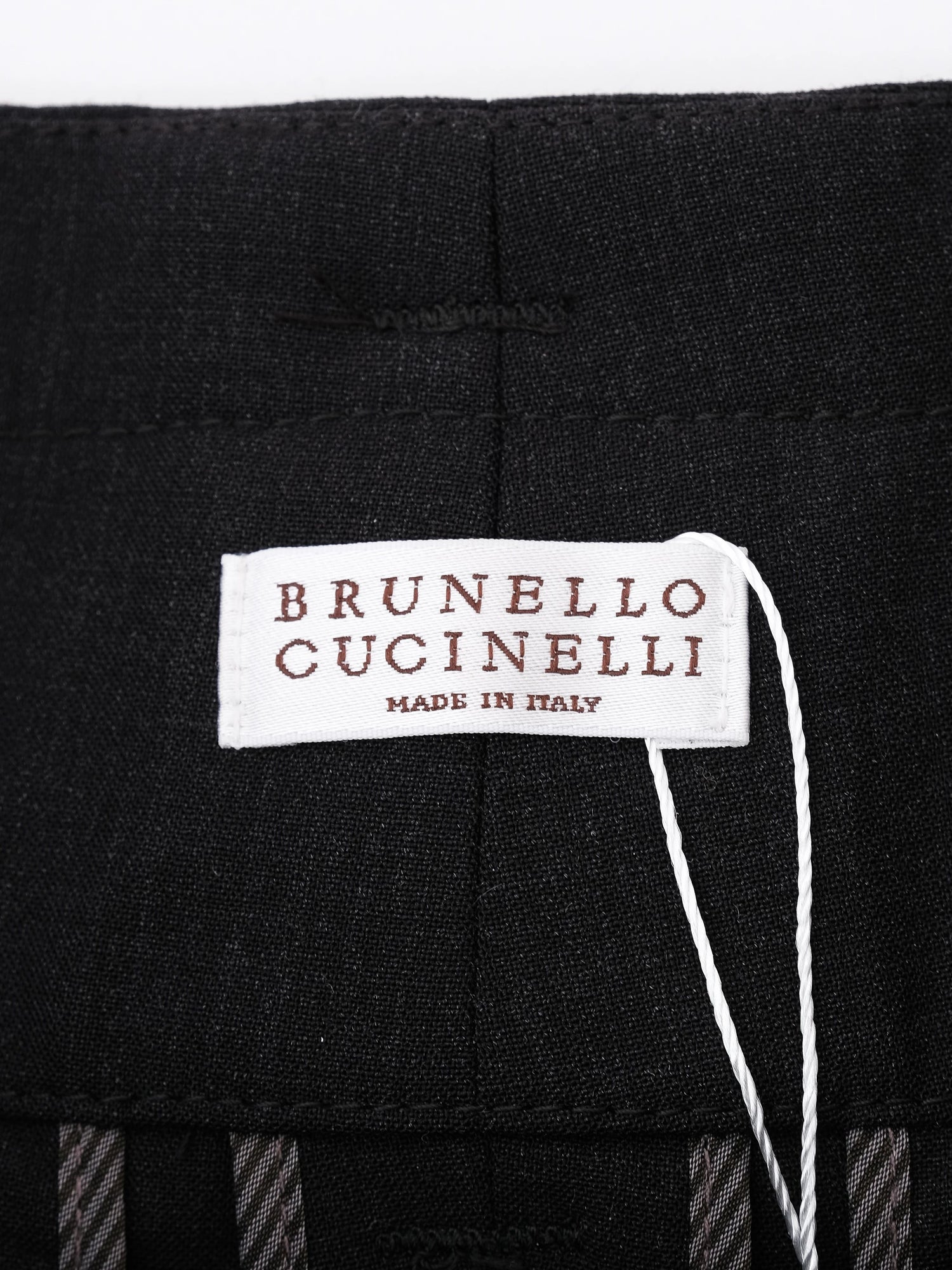 Perfect Brunello Cucinelli Black Wool Pants Size S with Belt