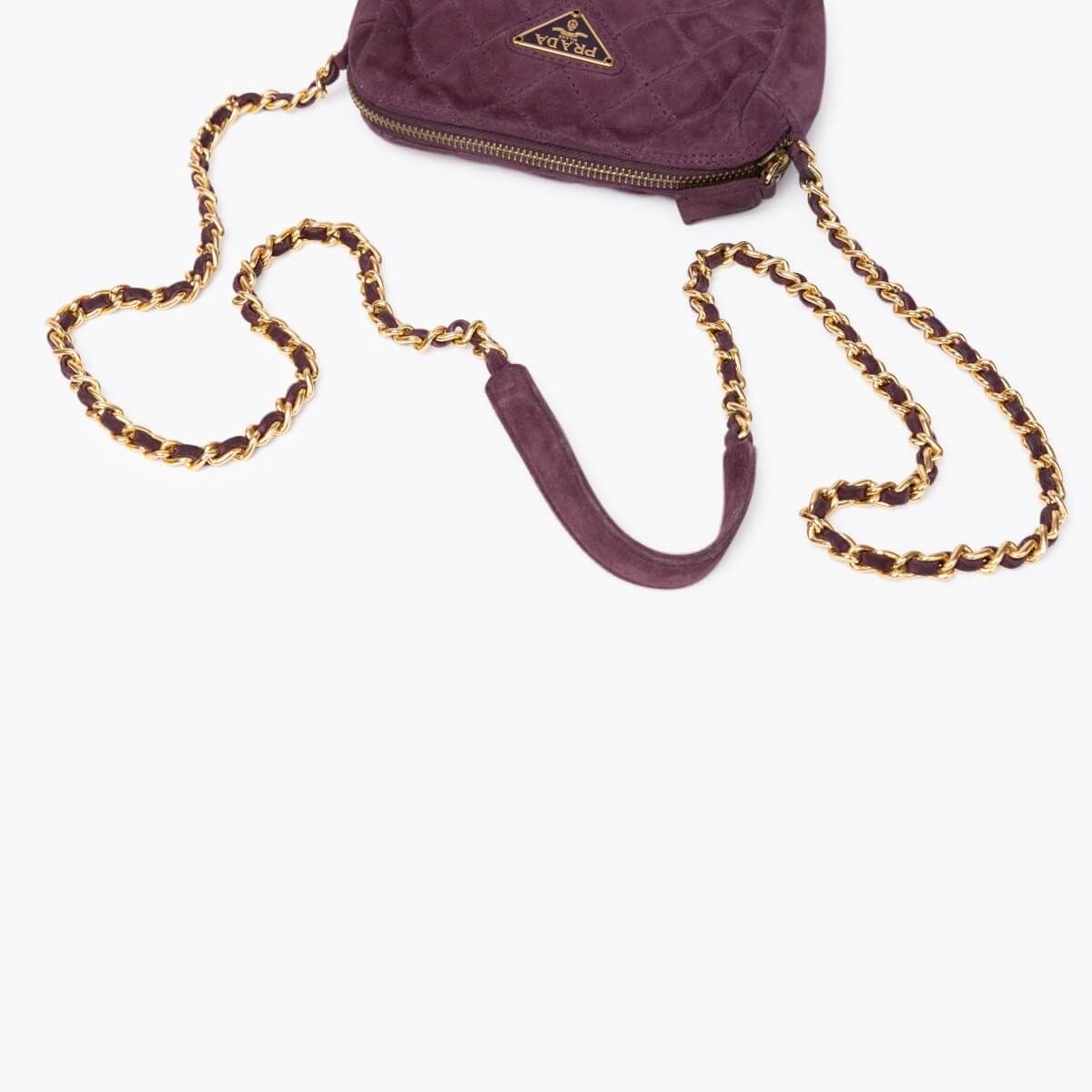 Prada Chain Suede Shoulder Bag
