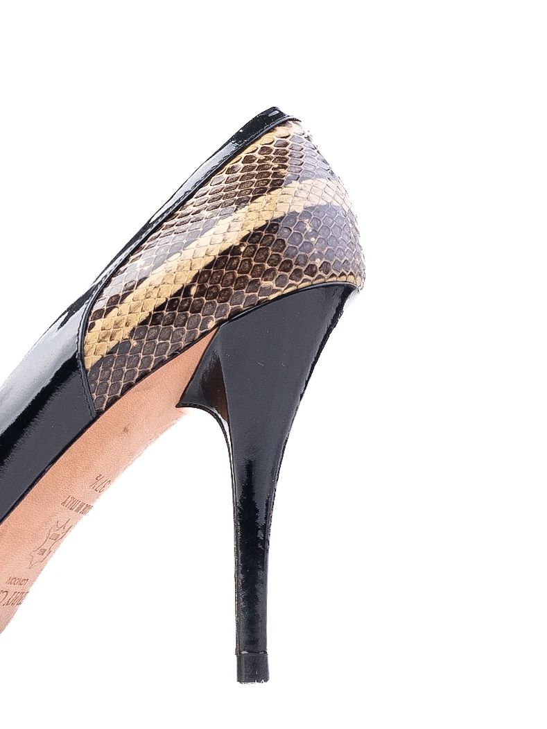 Excellent Jimmy Choo High-Heeled Shoes Leather Combined Stiletto