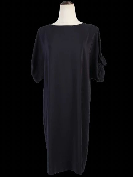Excellent Cos Blue Silk Dress Size L with Gathered Sleeves