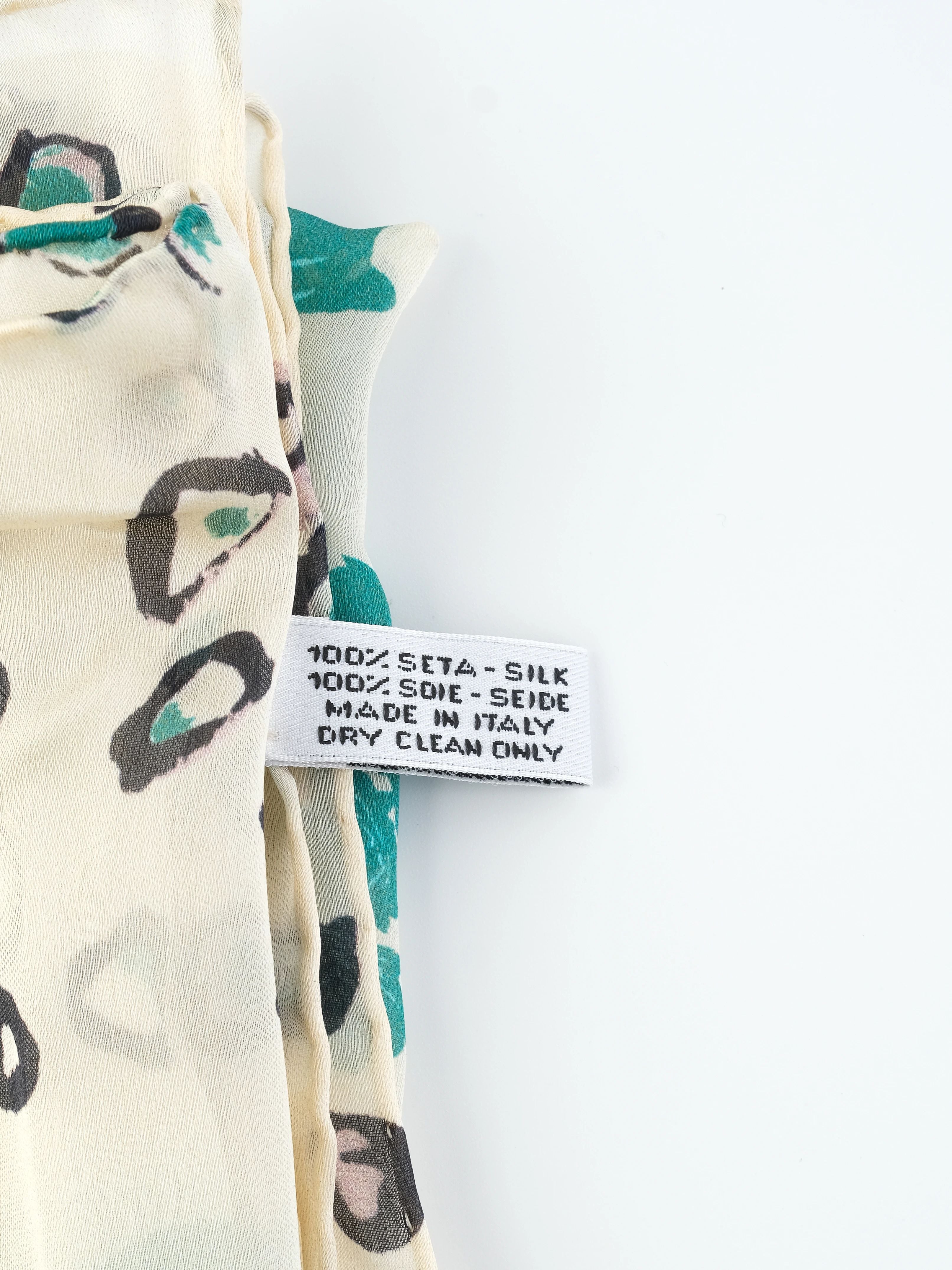 Excellent Antonio Marras Silk Scarf Combined Floral Pattern
