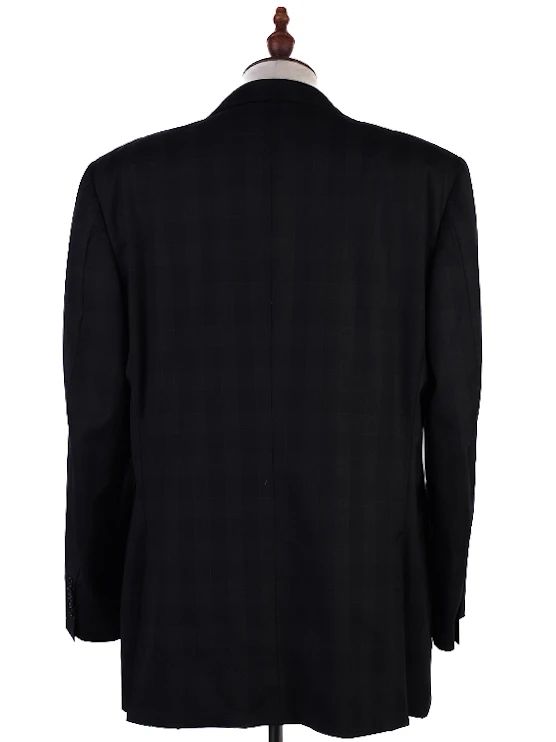 Excellent Canali Black Wool Suit Jacket Size XXL for Men