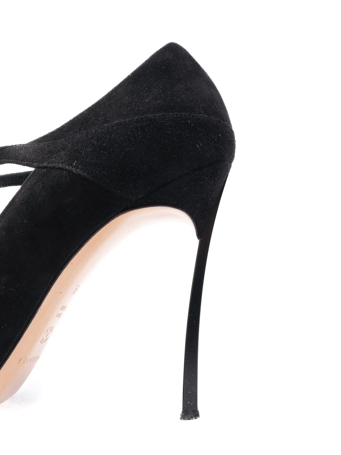 Excellent Casadei Black Suede High-Heeled Shoes Size N/A