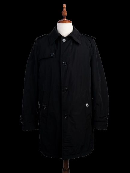 Excellent Joop Black Viscose Trench Coat for Men