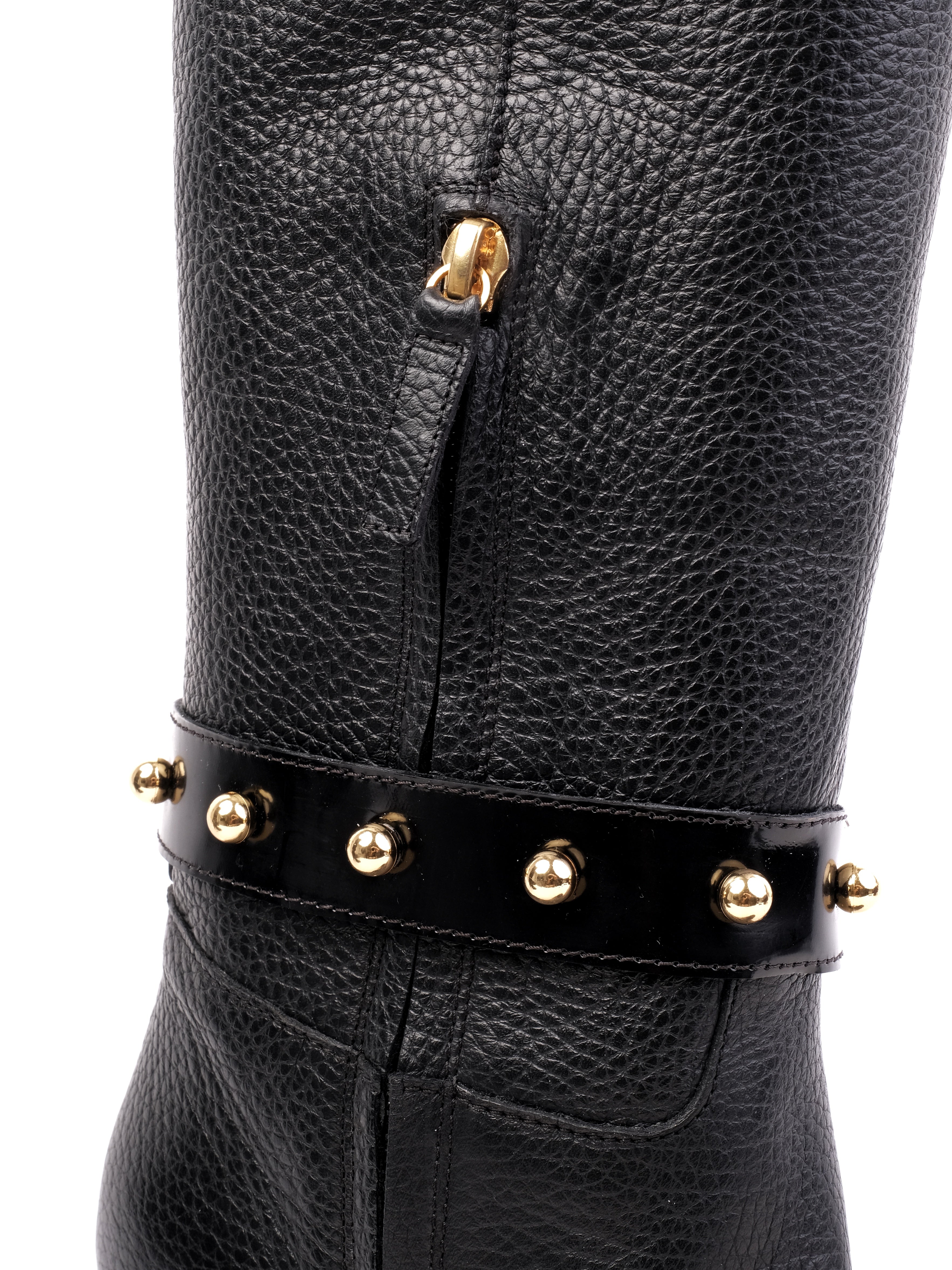 Excellent Moschino Black Leather Knee-High Boots Size 36