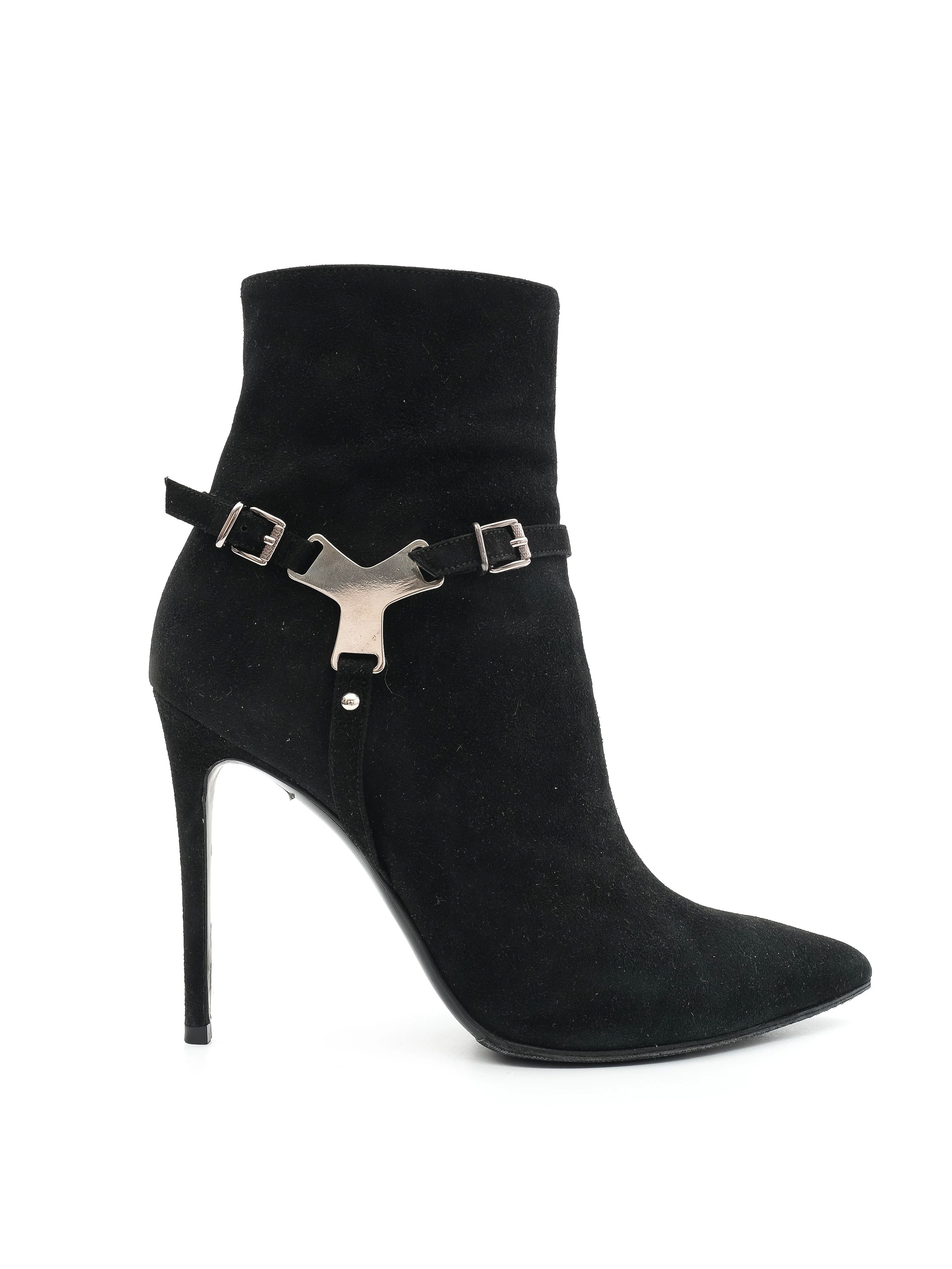 NEW Barbara Bui Black Genuine Suede Ankle Boot Size 37.5