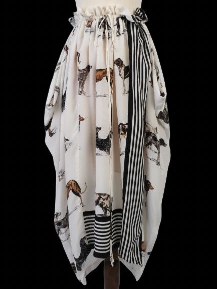 Excellent Stella McCartney Silk Skirt with Dog Print Size M
