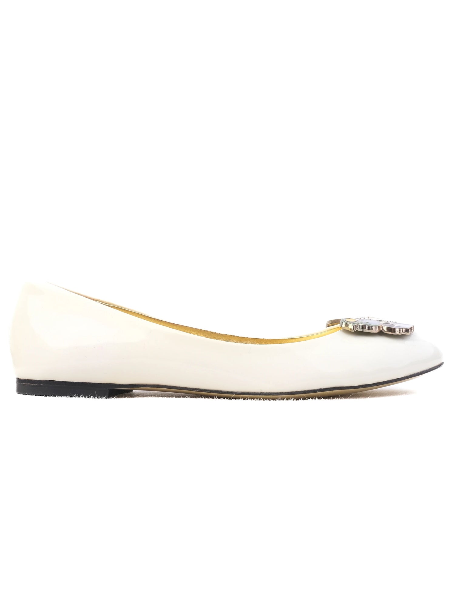 Excellent Versace for H&M White Leather Ballet Flats Size 38
