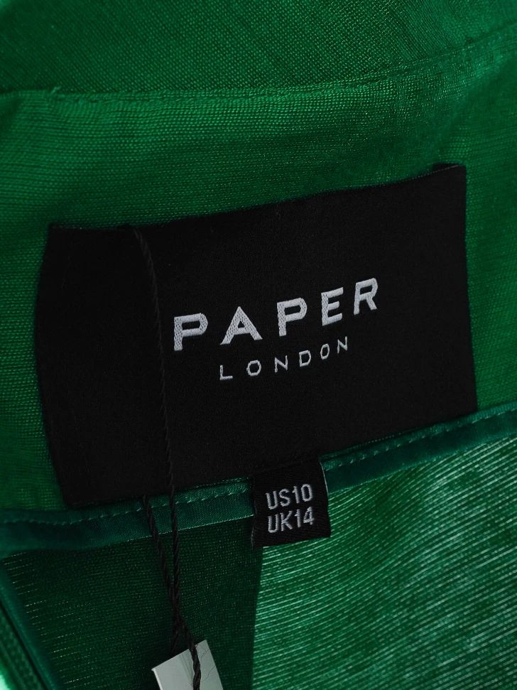 Excellent Paper London Green V-Neck Sleeveless Dress in Viscose