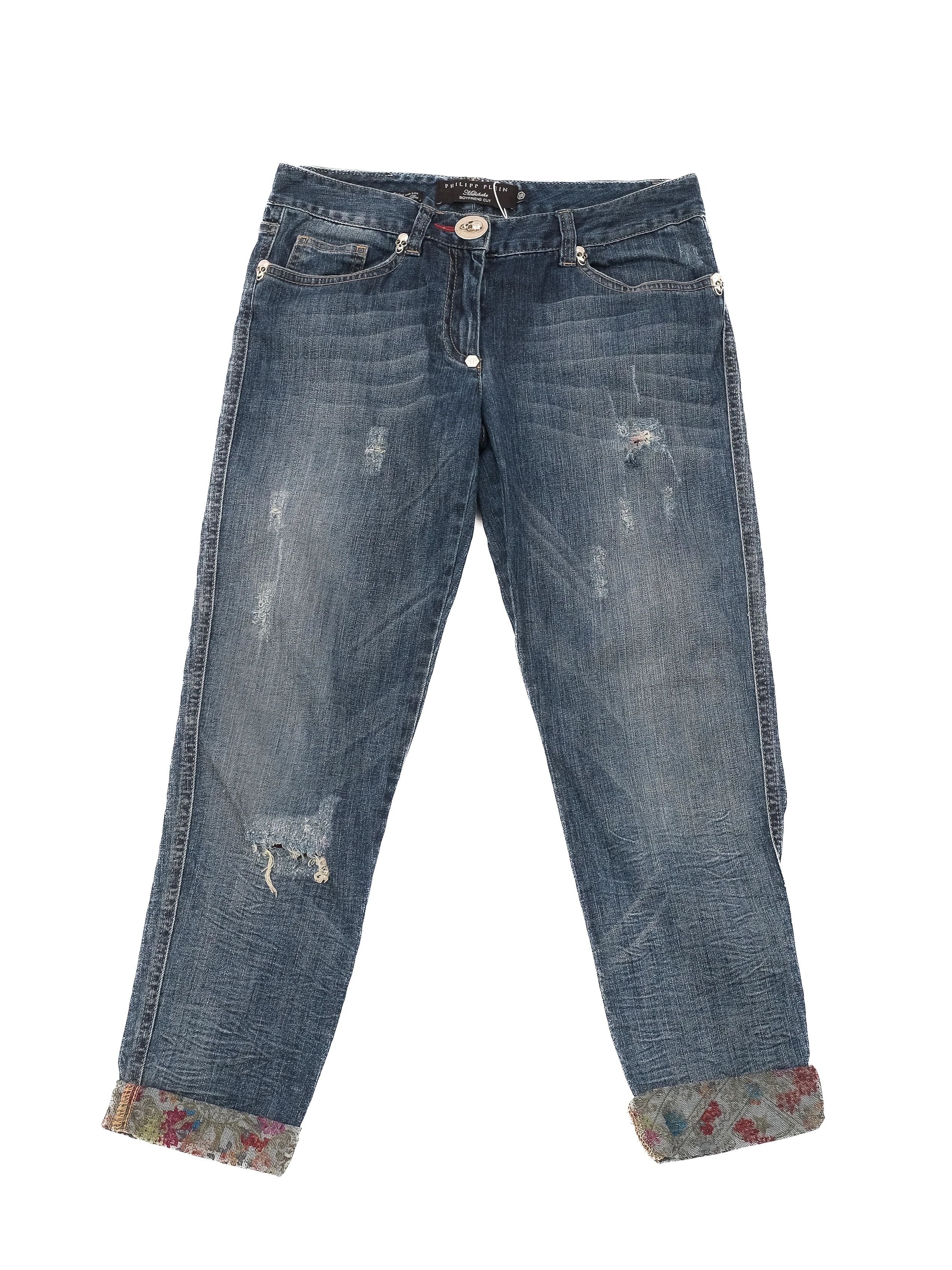 Excellent Phillipp Plein Distressed Denim Jeans Blue Size M