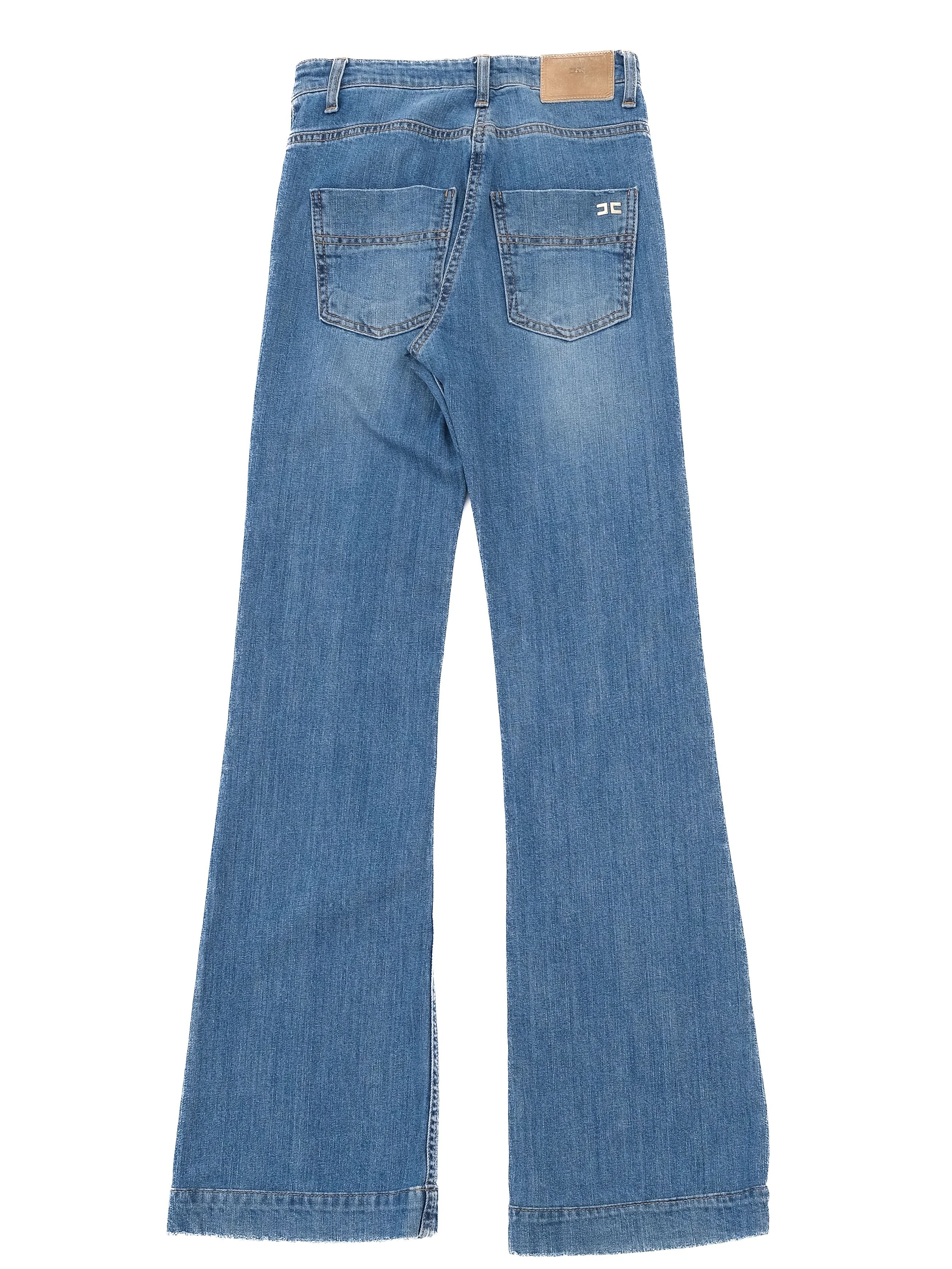 Excellent Elisabetta Franchi Blue Flared Denim Jeans Size S