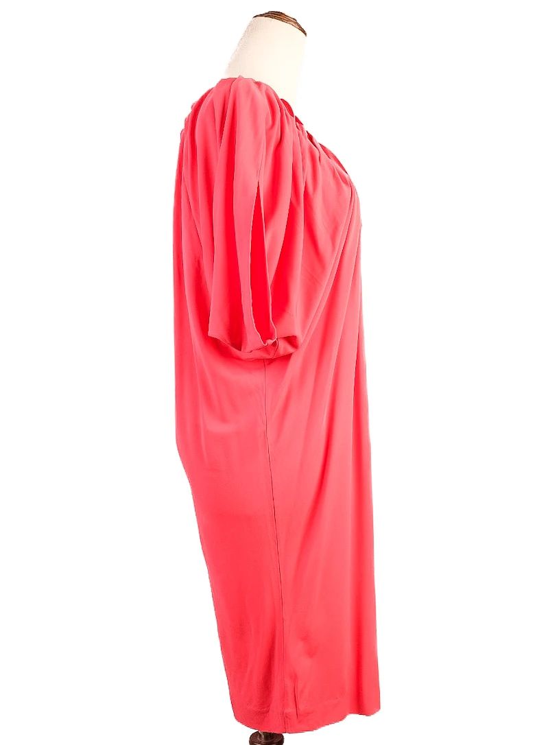 Excellent Escada Red Asymmetrical Dress Size XS Viscose