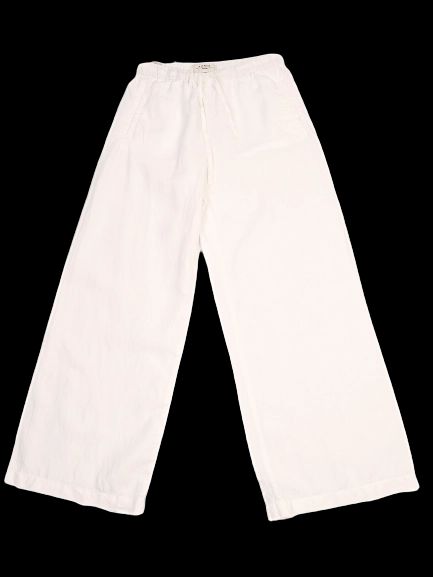 Excellent Weekend MaxMara White Wide-Leg Pants Size S Lino