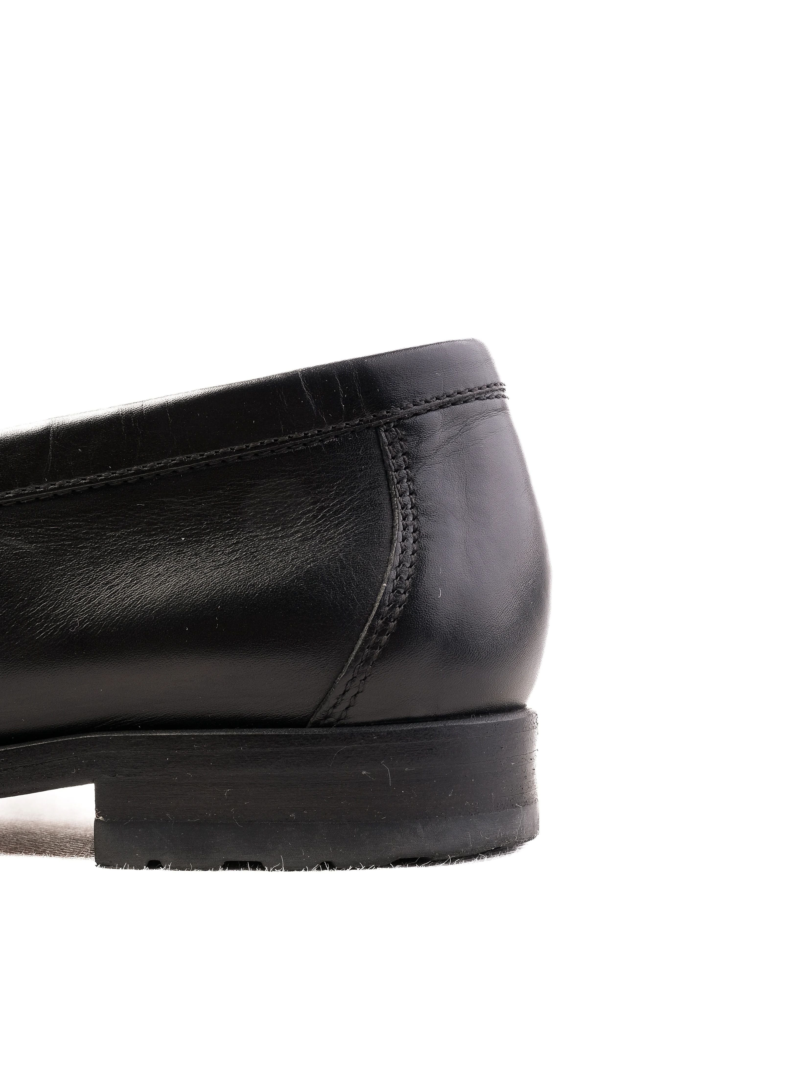 Excellent A.Testoni Black Leather Loafers Size 40 for Men