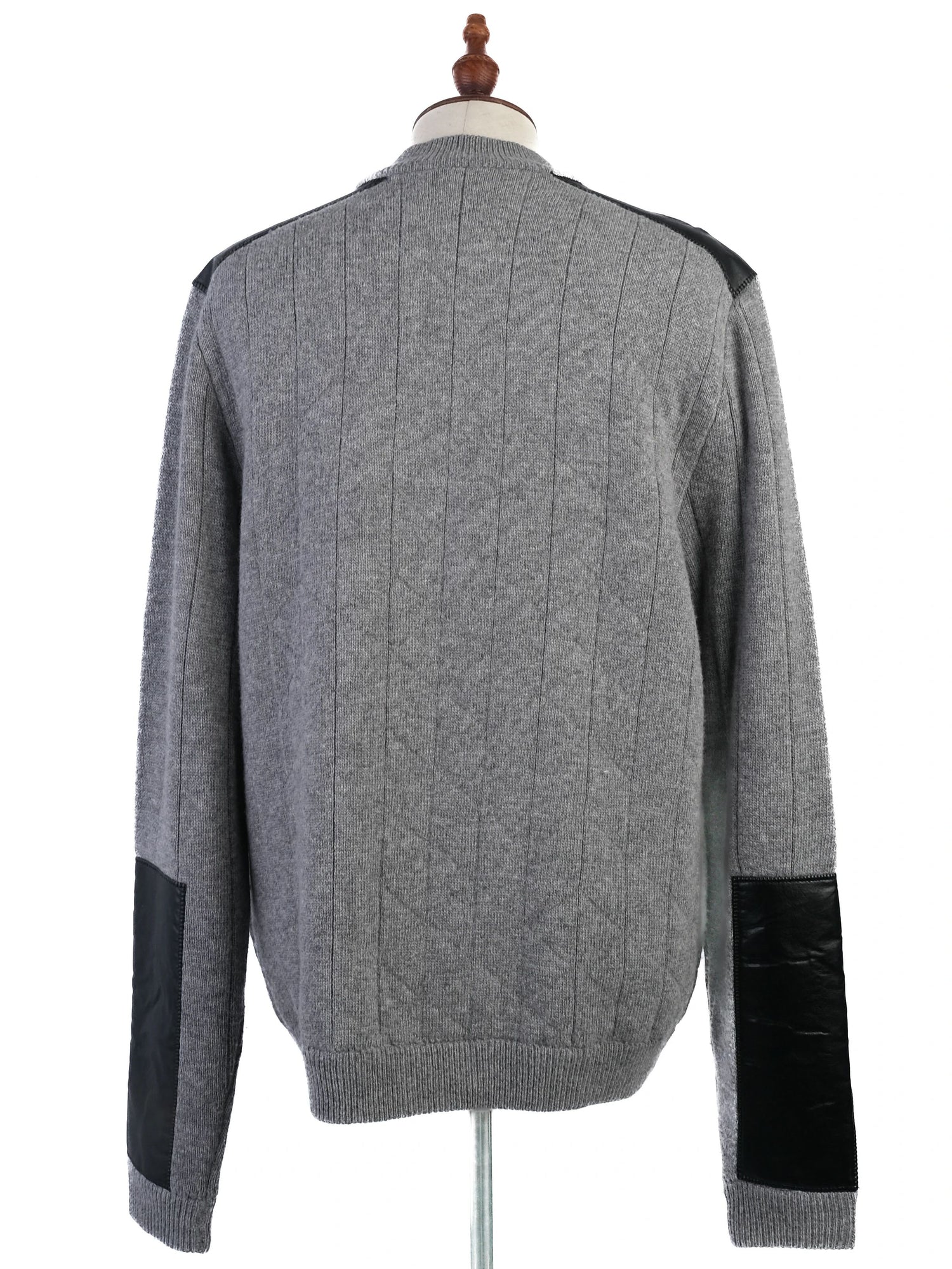 Excellent Trussardi Gray Wool Sweater Size L with Zipper Accents