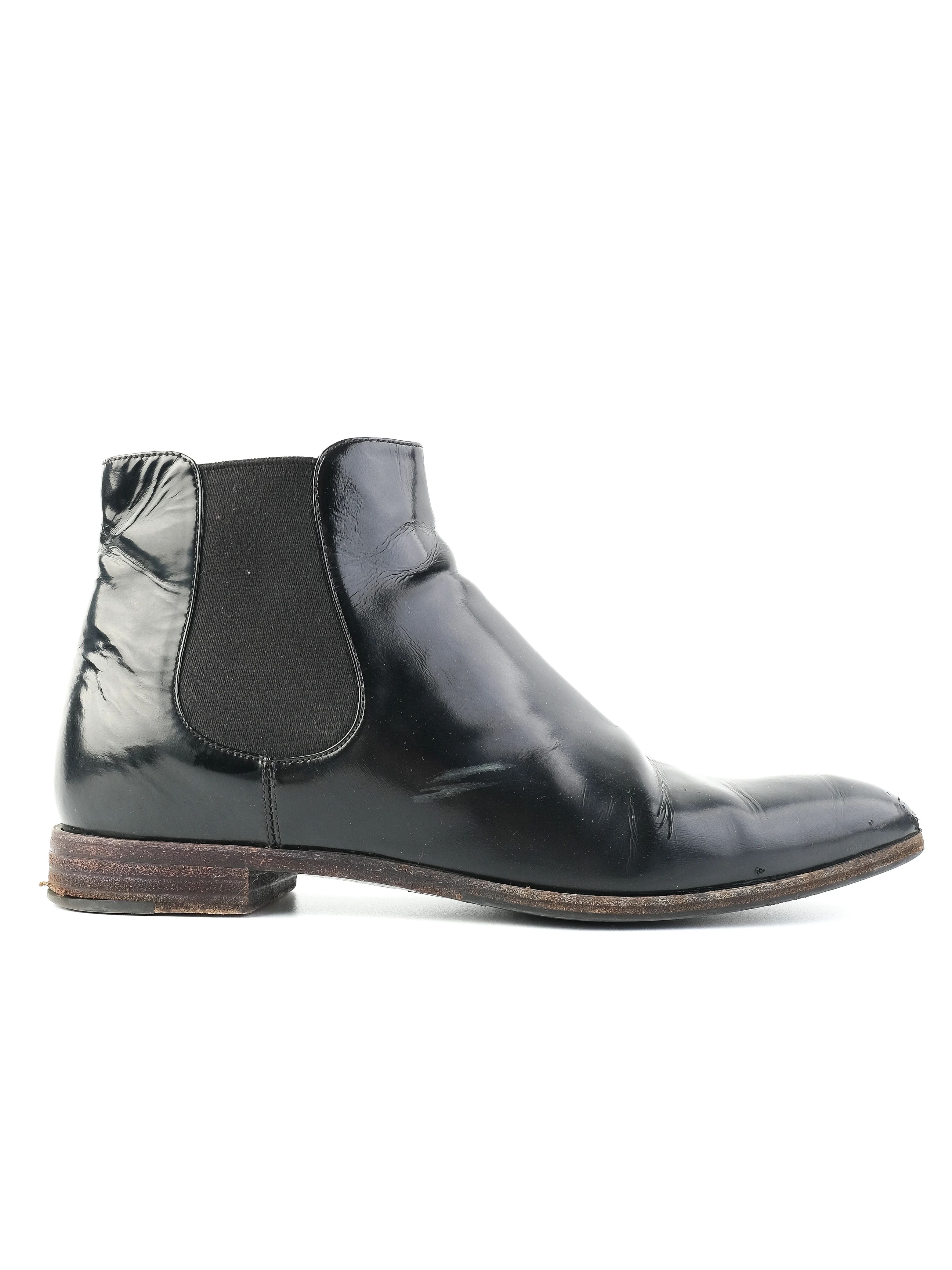 Good Prada Black Leather Chelsea Boots Size 38 Women