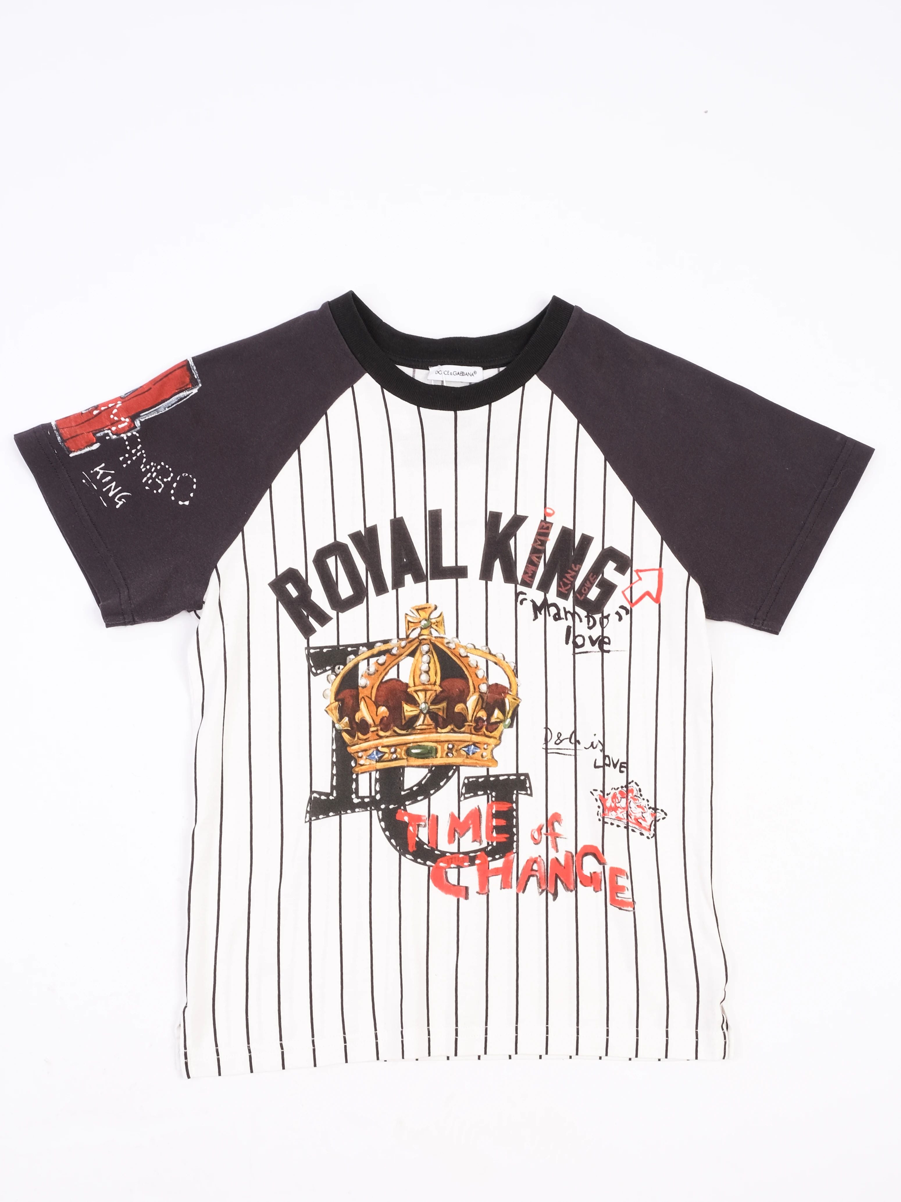 Excellent Dolce Gabbana T-shirt for Kids Size 8 Black & White