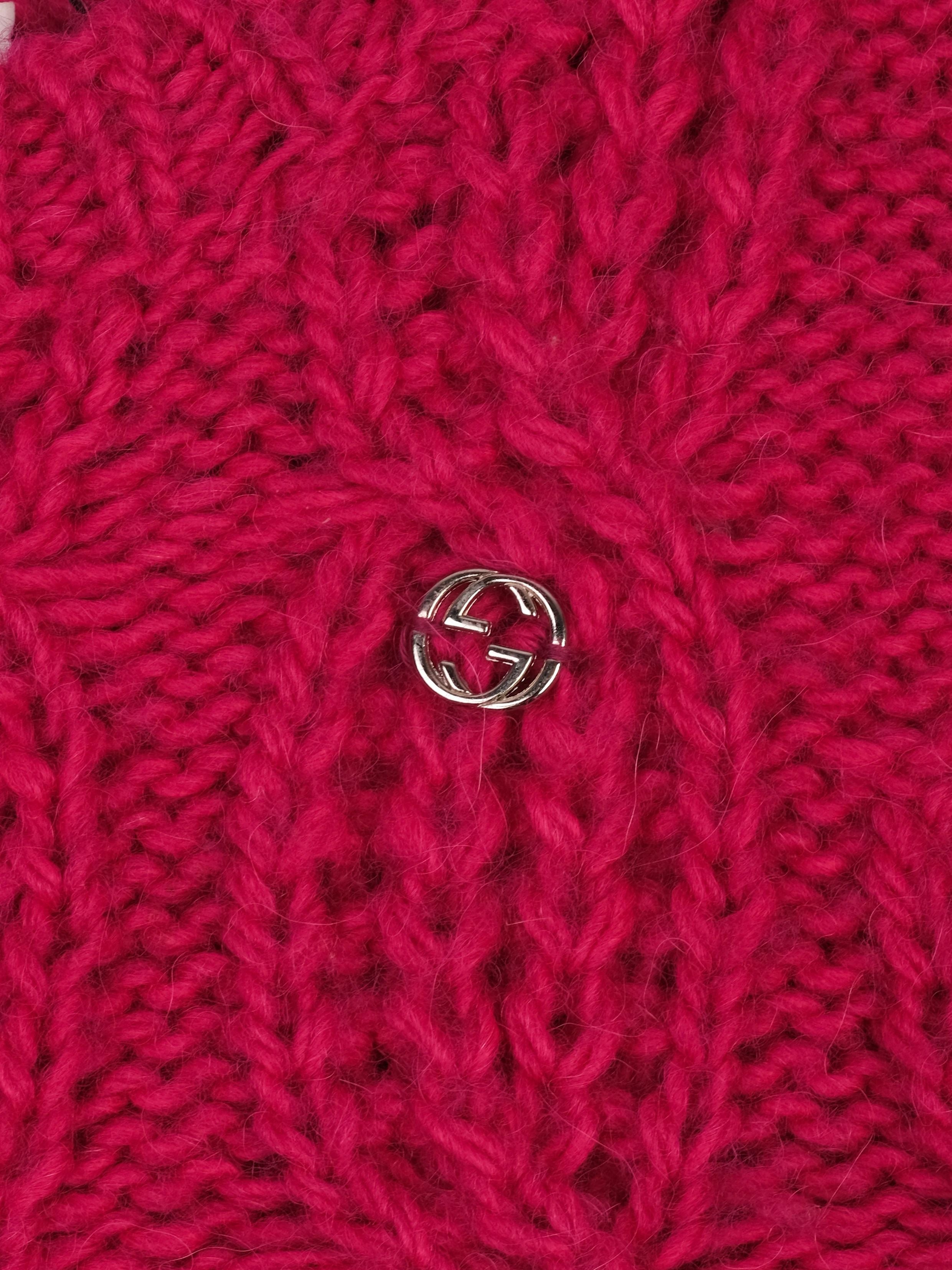 Excellent Gucci Pink Wool Cable Knit Vest for Kids Size 12/18