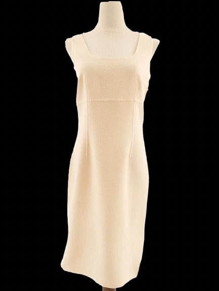 Excellent Ermanno Scervino Yellow Wool Sleeveless Dress Size XL
