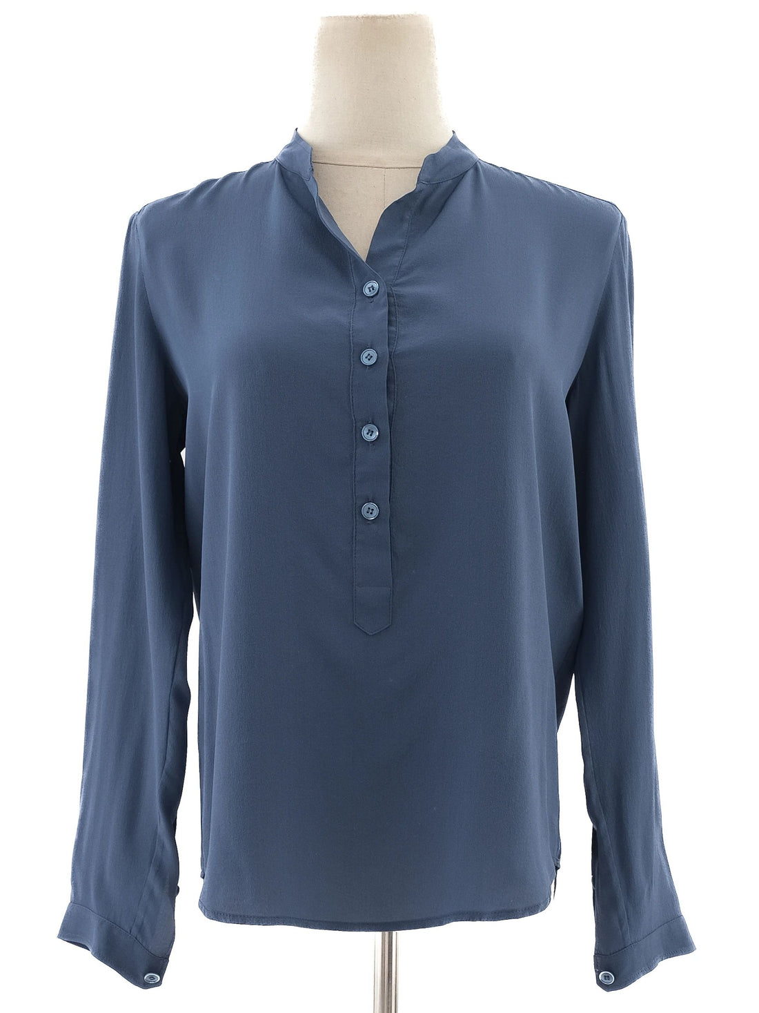 Excellent Stella McCartney Blue Silk Blouse Size XS Long Sleeve