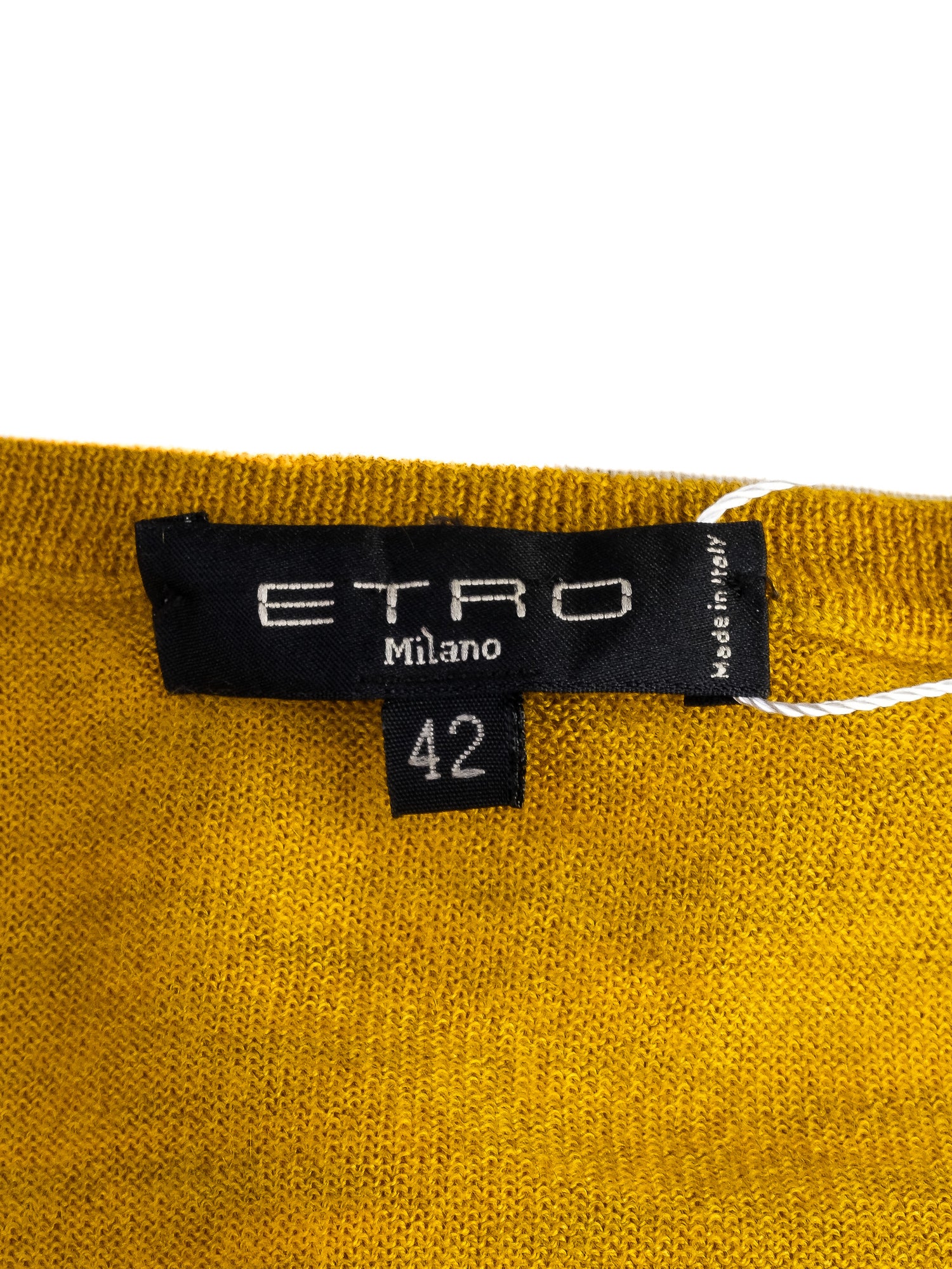 Excellent Etro Mustard Yellow Wool Sweater Size M for Women