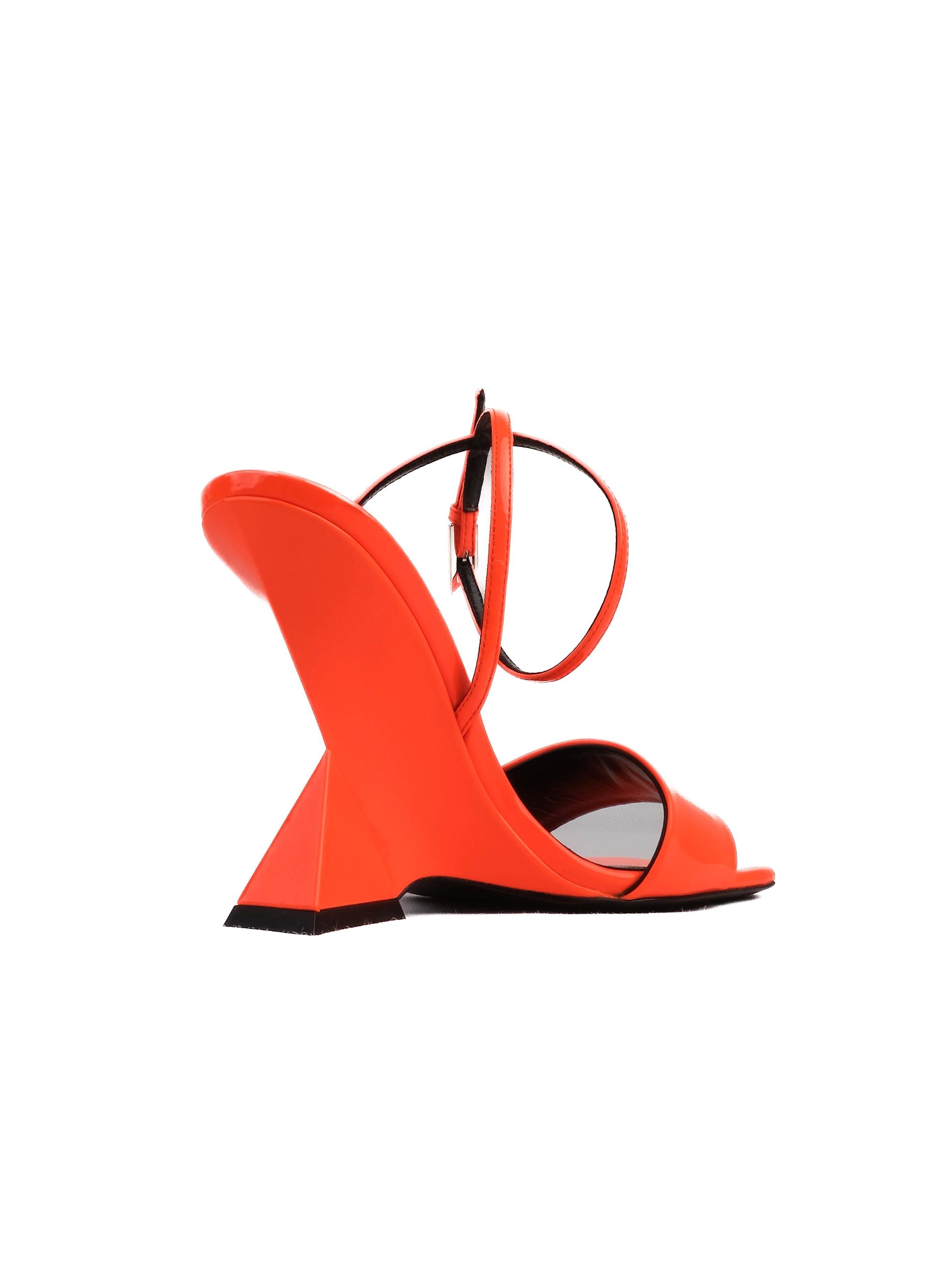 NEW The Attico Orange Leather High-Heeled Sandals Size 37.5