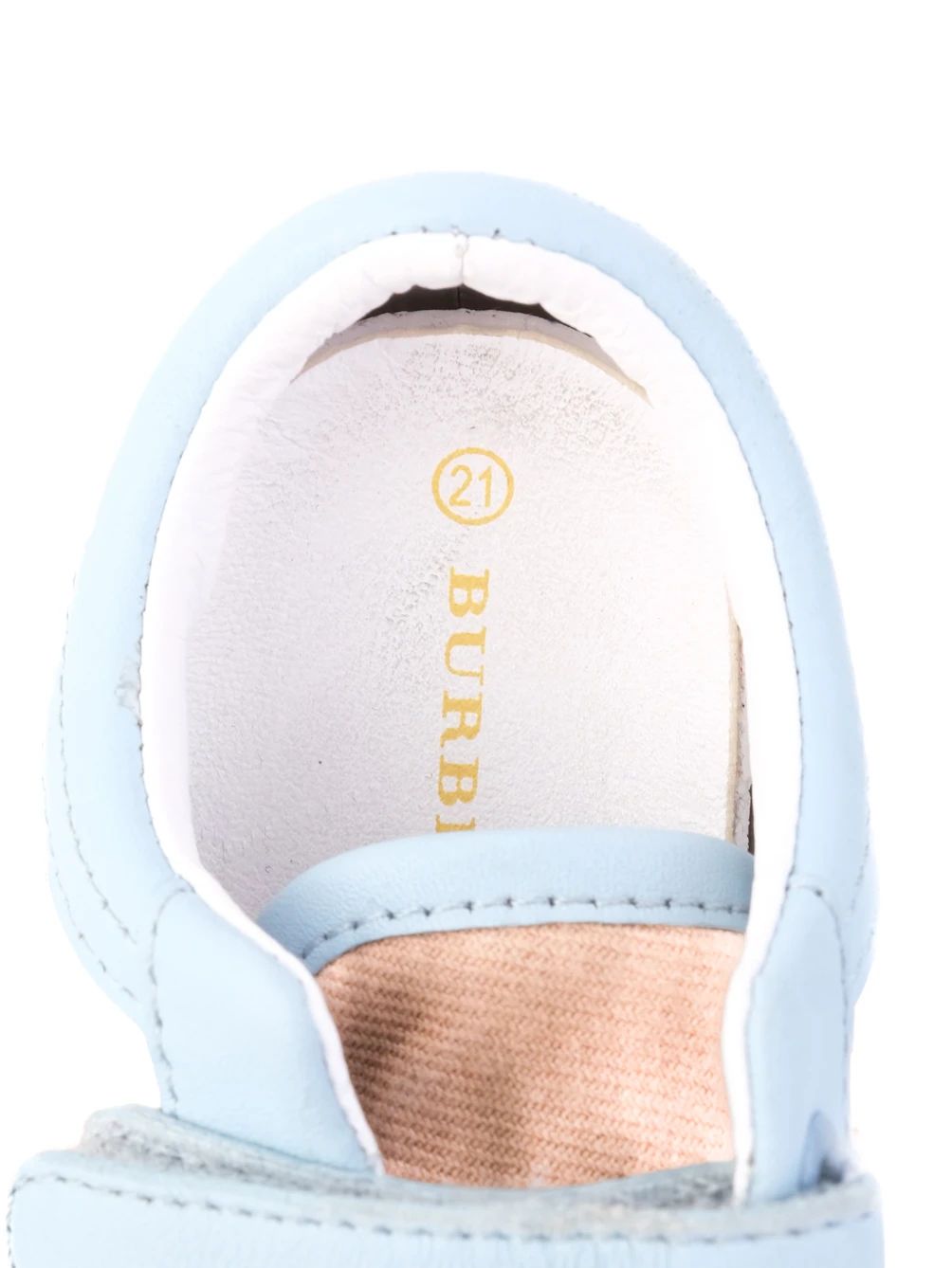 Excellent Burberry Light Blue Fabric Sneakers for Kids, Size 21