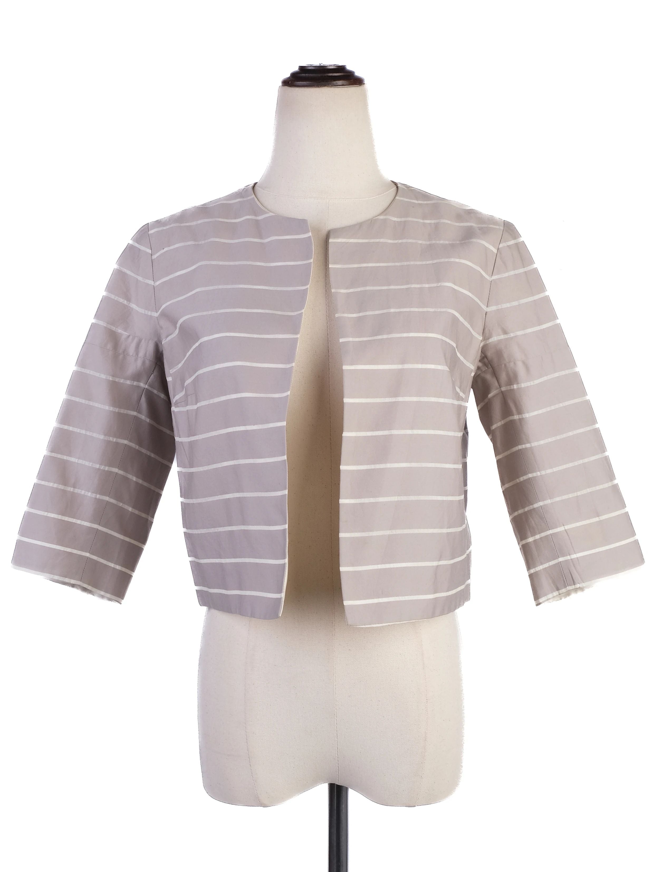 Excellent Weekend MaxMara Gray Silk Cropped Jacket Size S