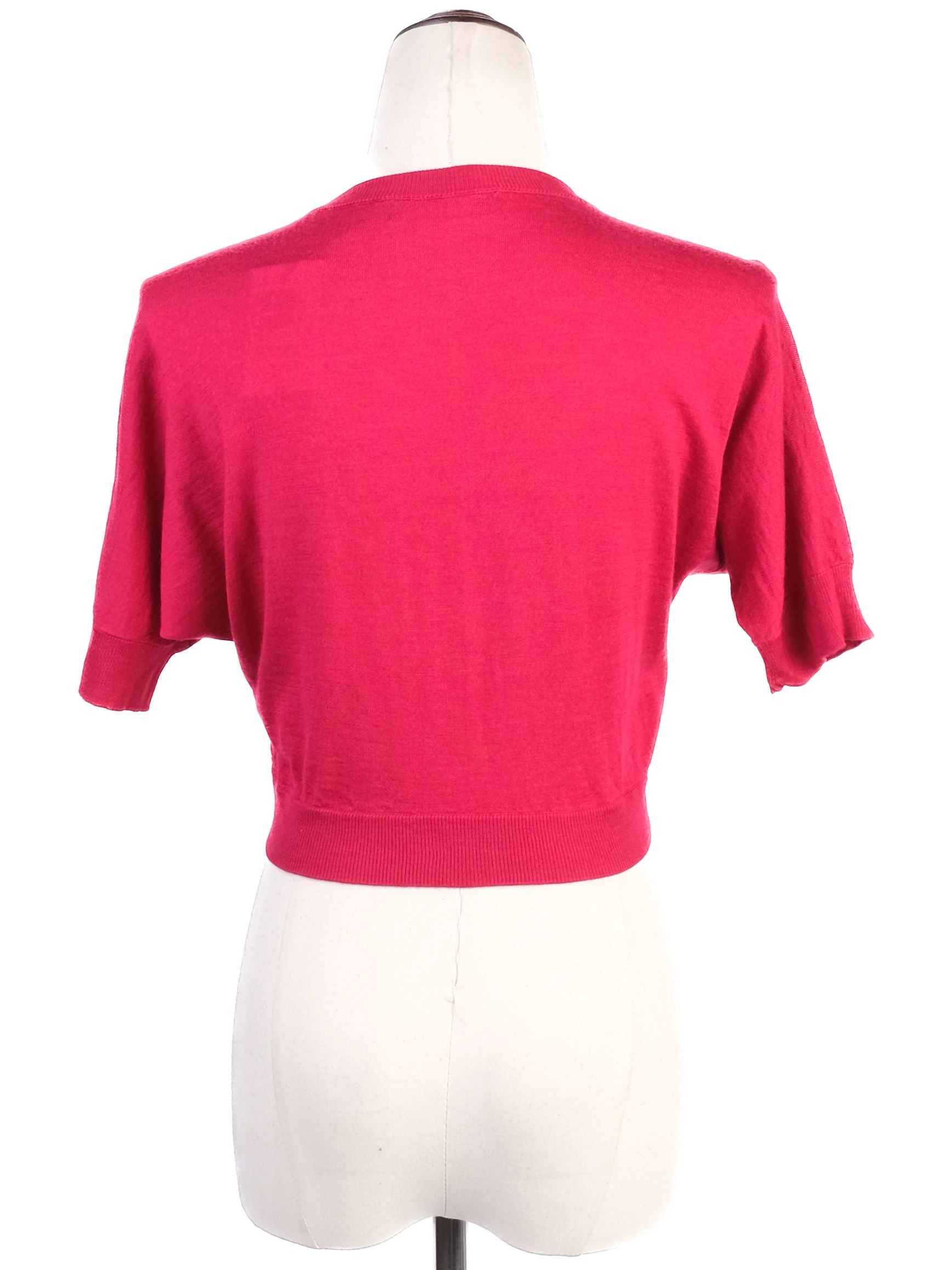 Excellent Dolce Gabbana Red Silk Cropped Cardigan Size XS